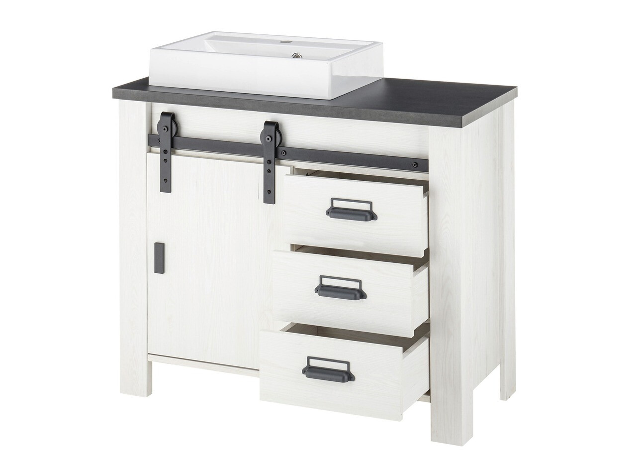 Badeværelsessæt Cirtale 139 (Bleget fyrretræ + Antracit)