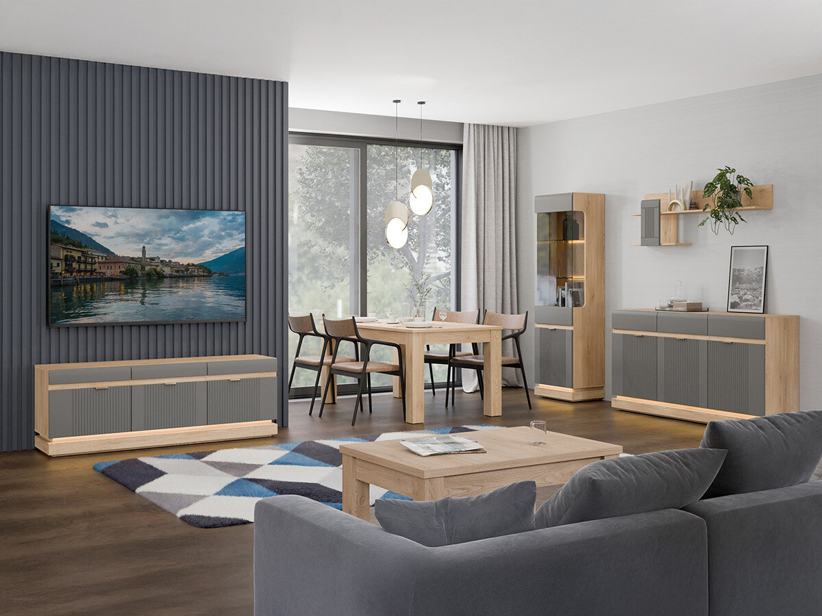 Reol Teselbu 109 (Grå + Egetræ)