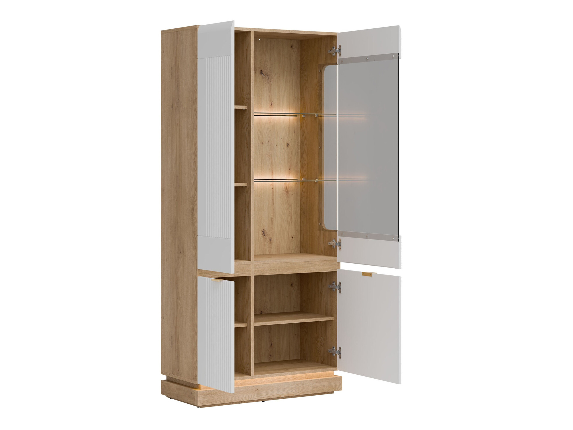 Reol Teselbu 111 (Hvid + Egetræ)