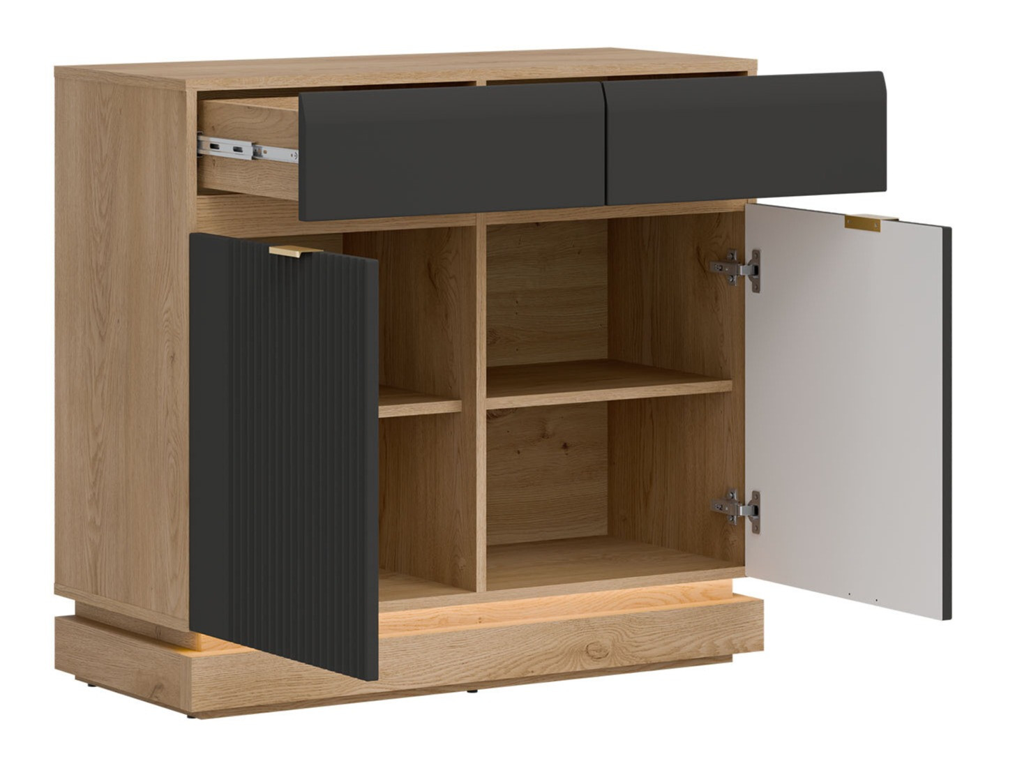 Soveværelsessæt Teselbu 117 (Antracit + Egetræ)