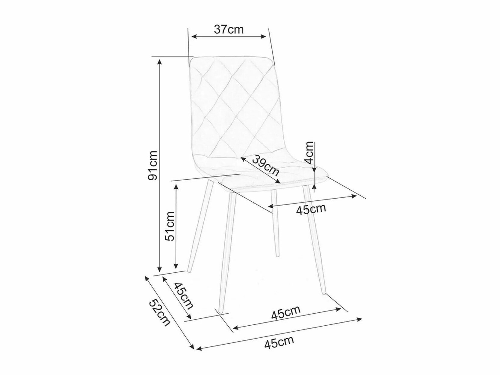 Stol Detroit 741 (Sort)