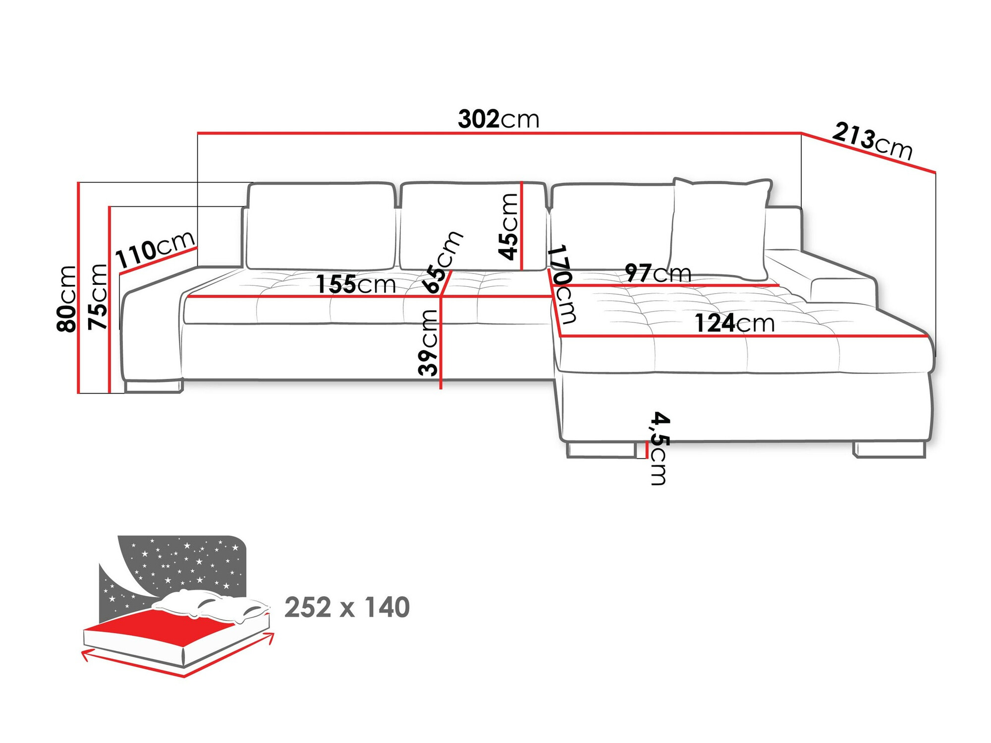 Hjørnesofa Comfivo 147 (Coral 50)