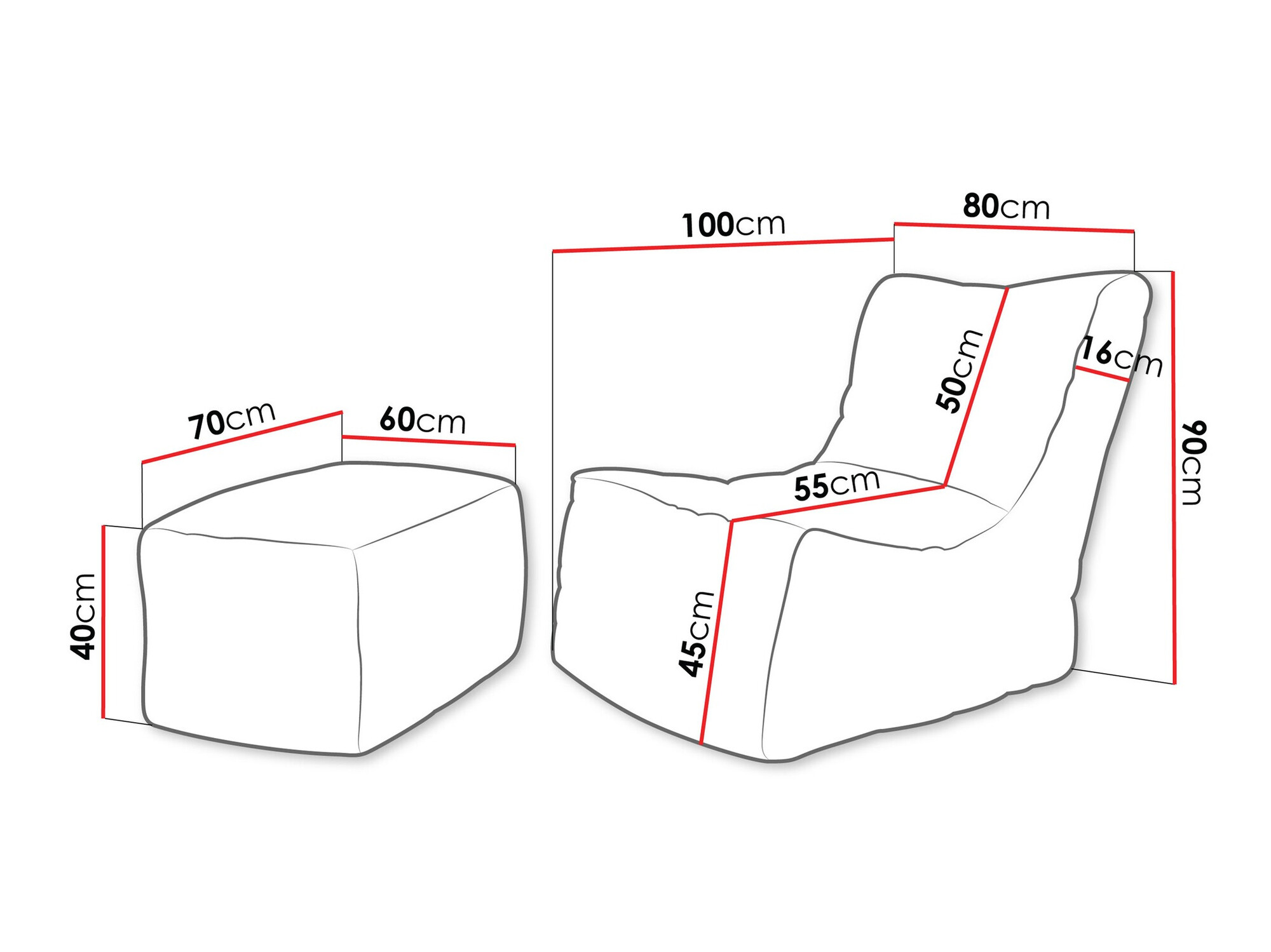 Sækkestol Rockford 104 (Poso 27)