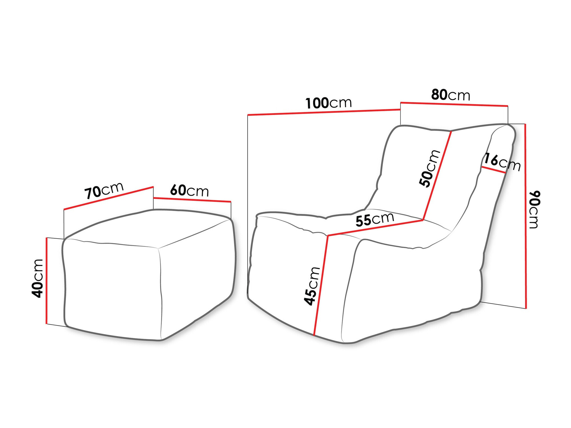 Sækkestol Rockford 104 (Poso 43)