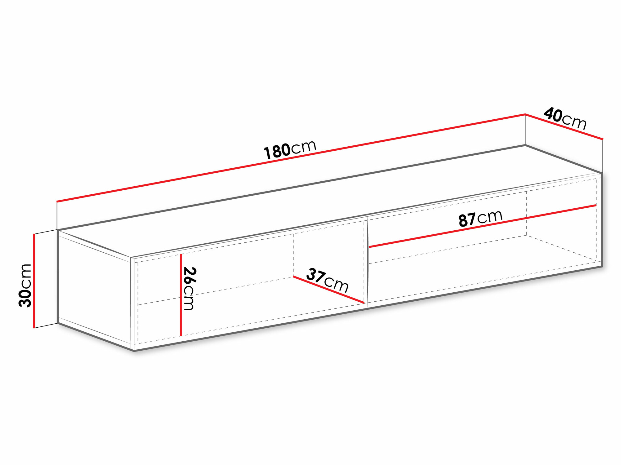 TV-bord Vilrin I (Hvid + Glansfuld hvid)