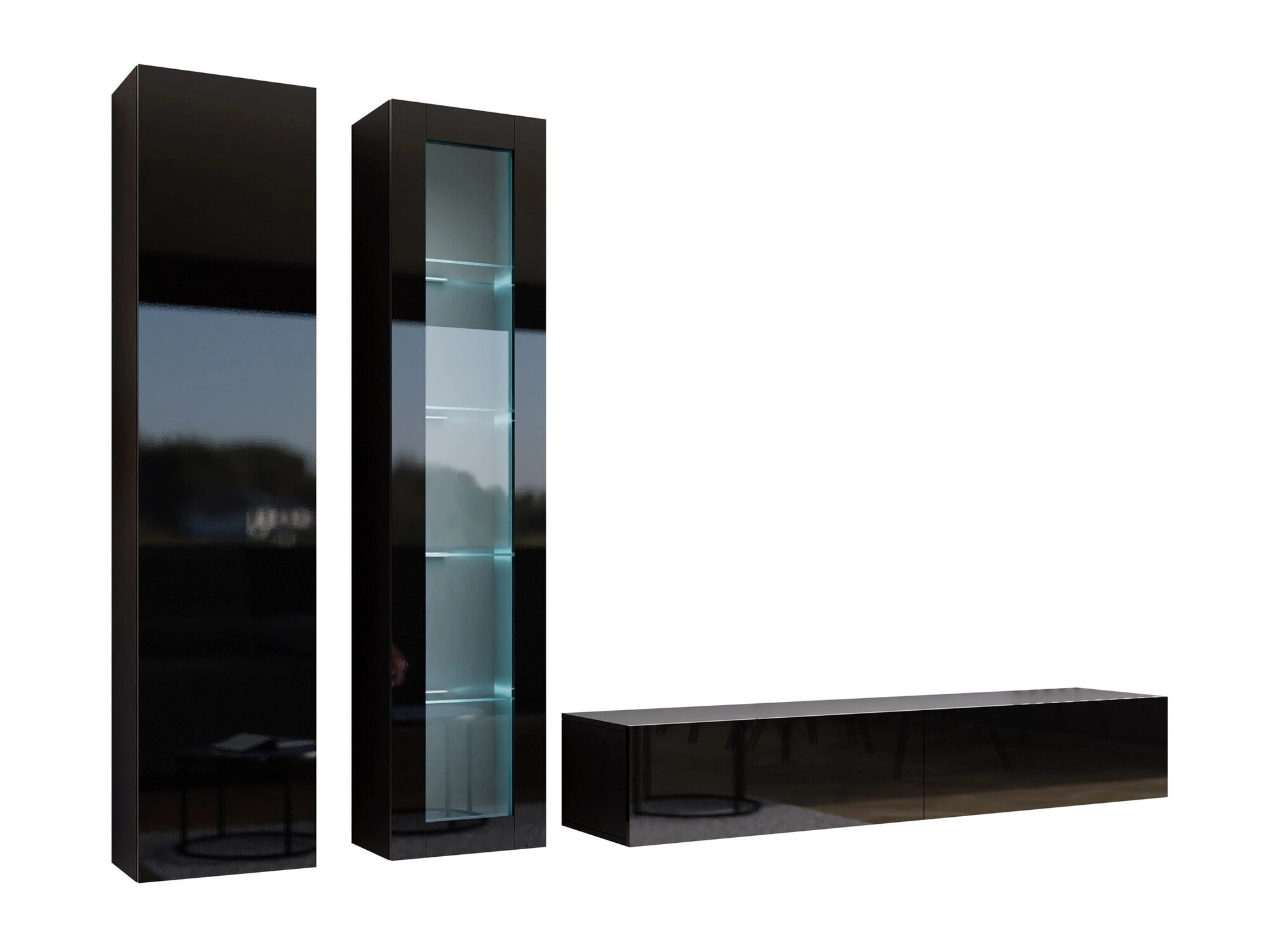 Stuemøbelsæt Venenou 102 (Sort + Blank sort)