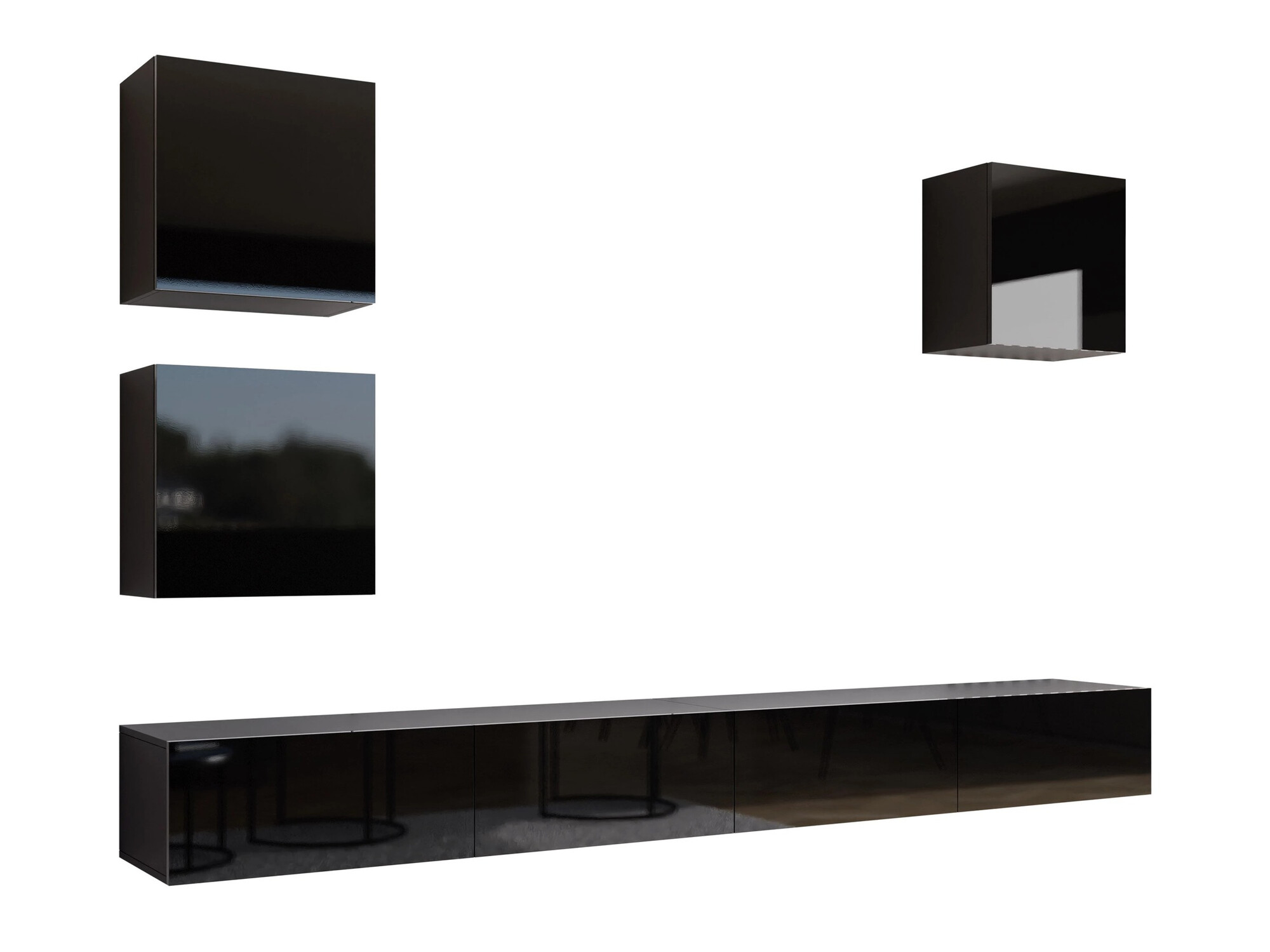 Stuemøbelsæt Venenou 108 (Sort + Blank sort)