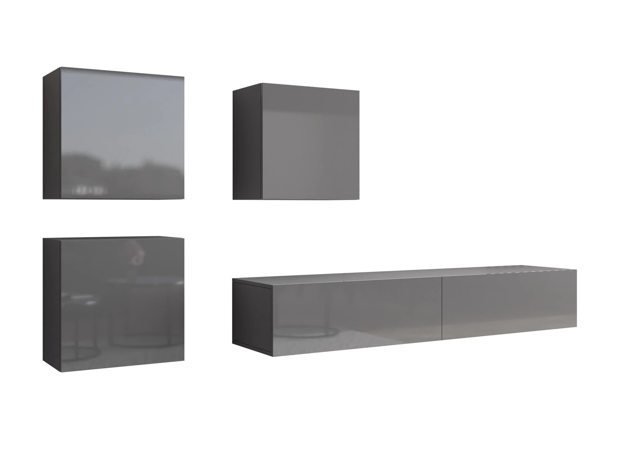 Stuemøbelsæt Venenou 109 (Grå + Gloss grå)