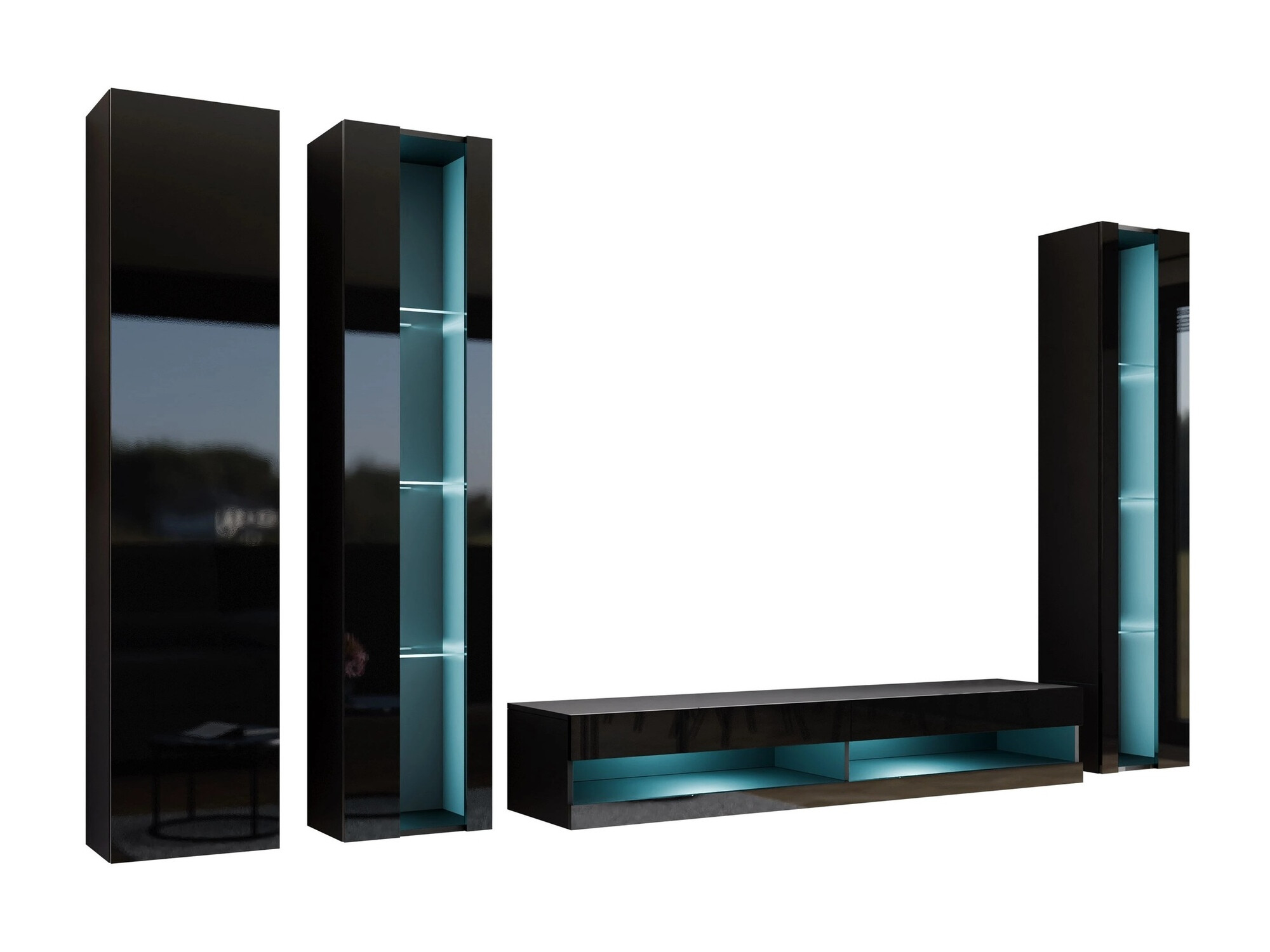 Stuemøbelsæt Venenou 116 (Sort + Blank sort)