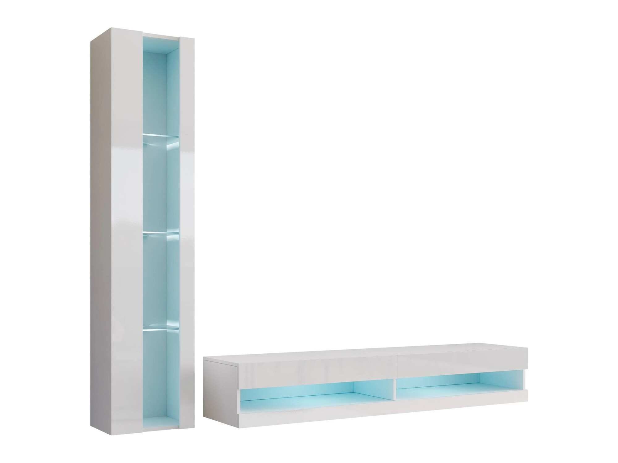 Stuemøbelsæt Venenou 118 (Hvid + Glansfuld hvid)