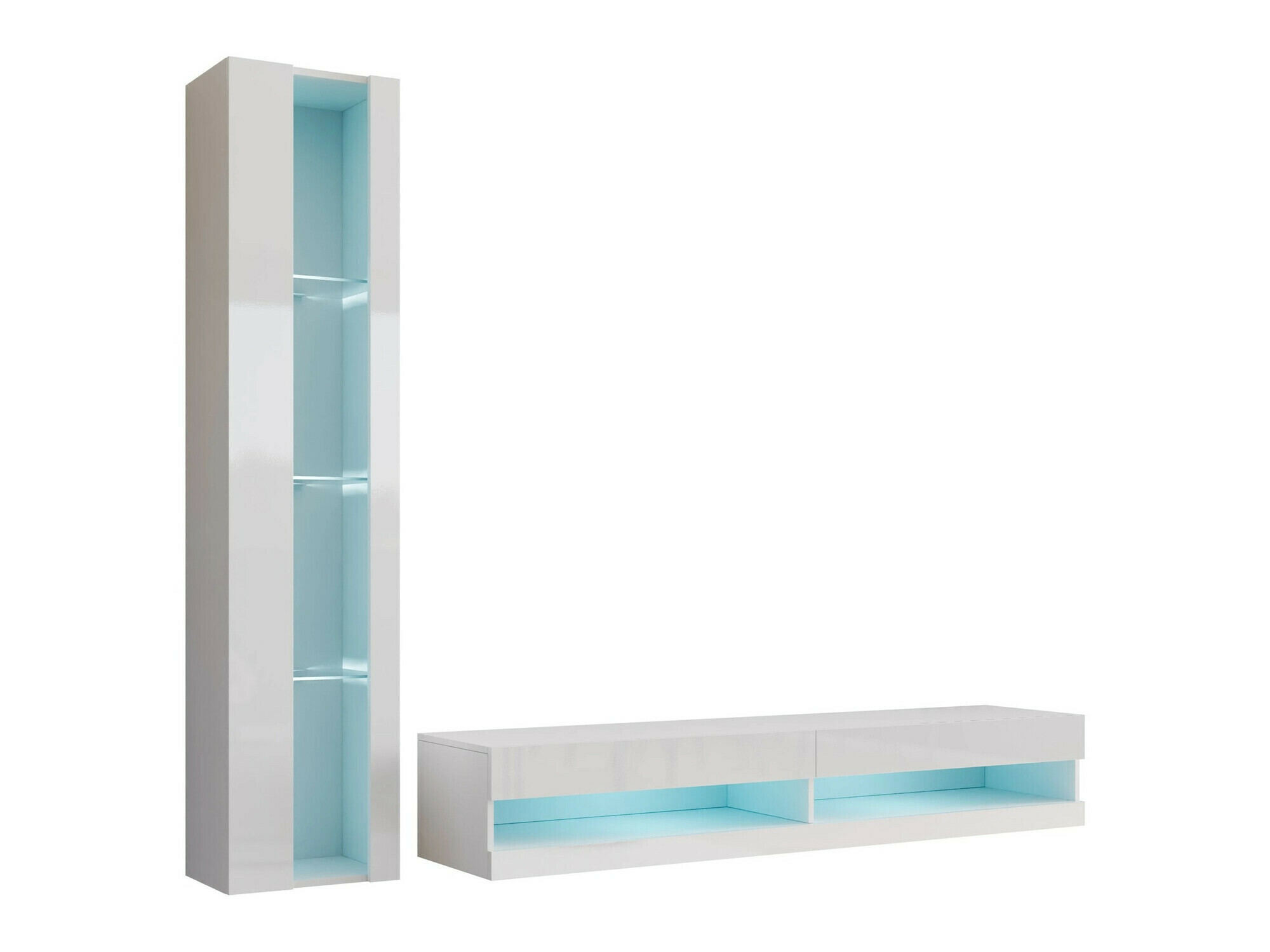 Stuemøbelsæt Venenou 118 (Hvid + Glansfuld hvid)