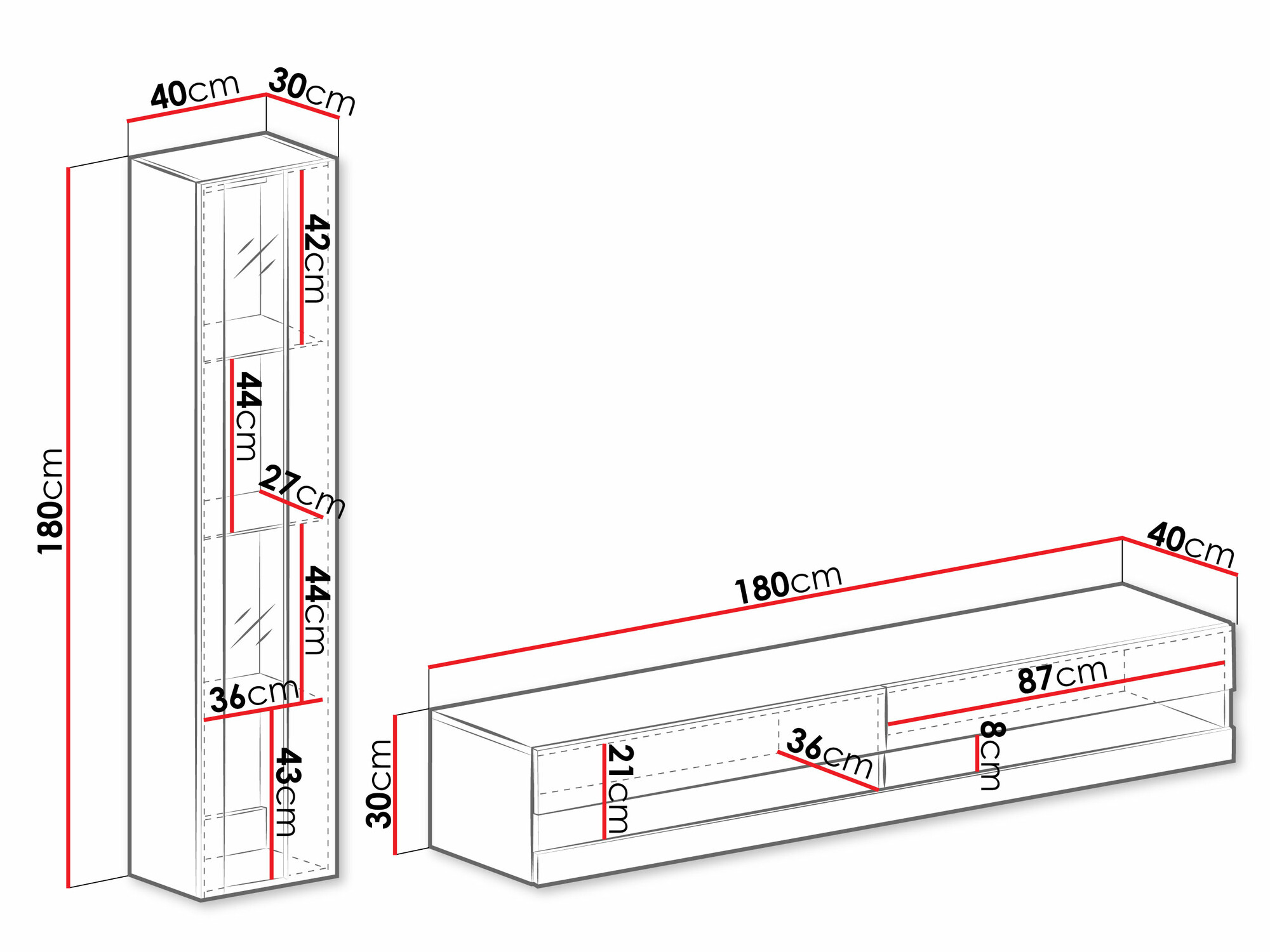 Stuemøbelsæt Venenou 118 (Sort + Blank sort)