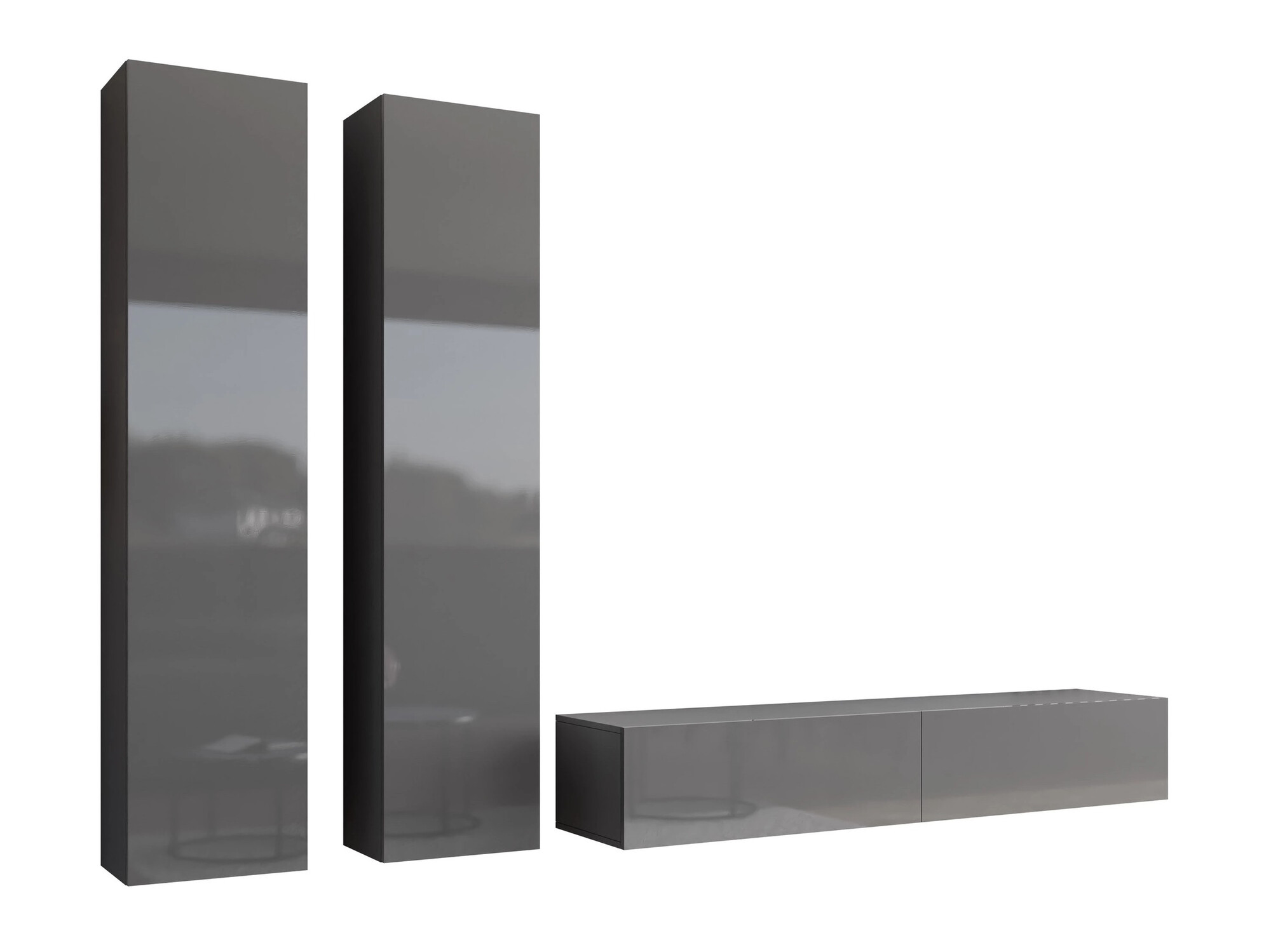 Stuemøblersæt Venenou 103 (Grå + Gloss grå)