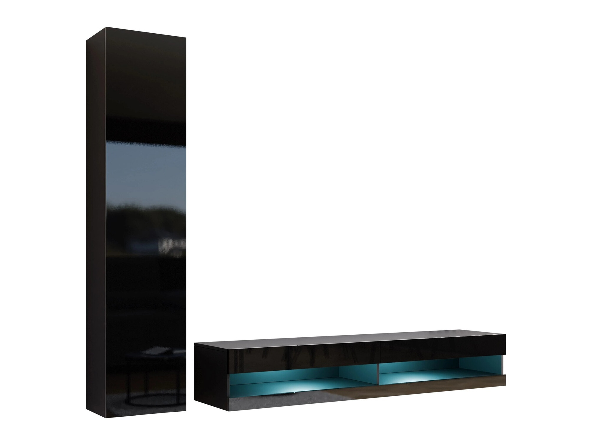 Stuemøblersæt Venenou 114 (Sort + Blank sort)