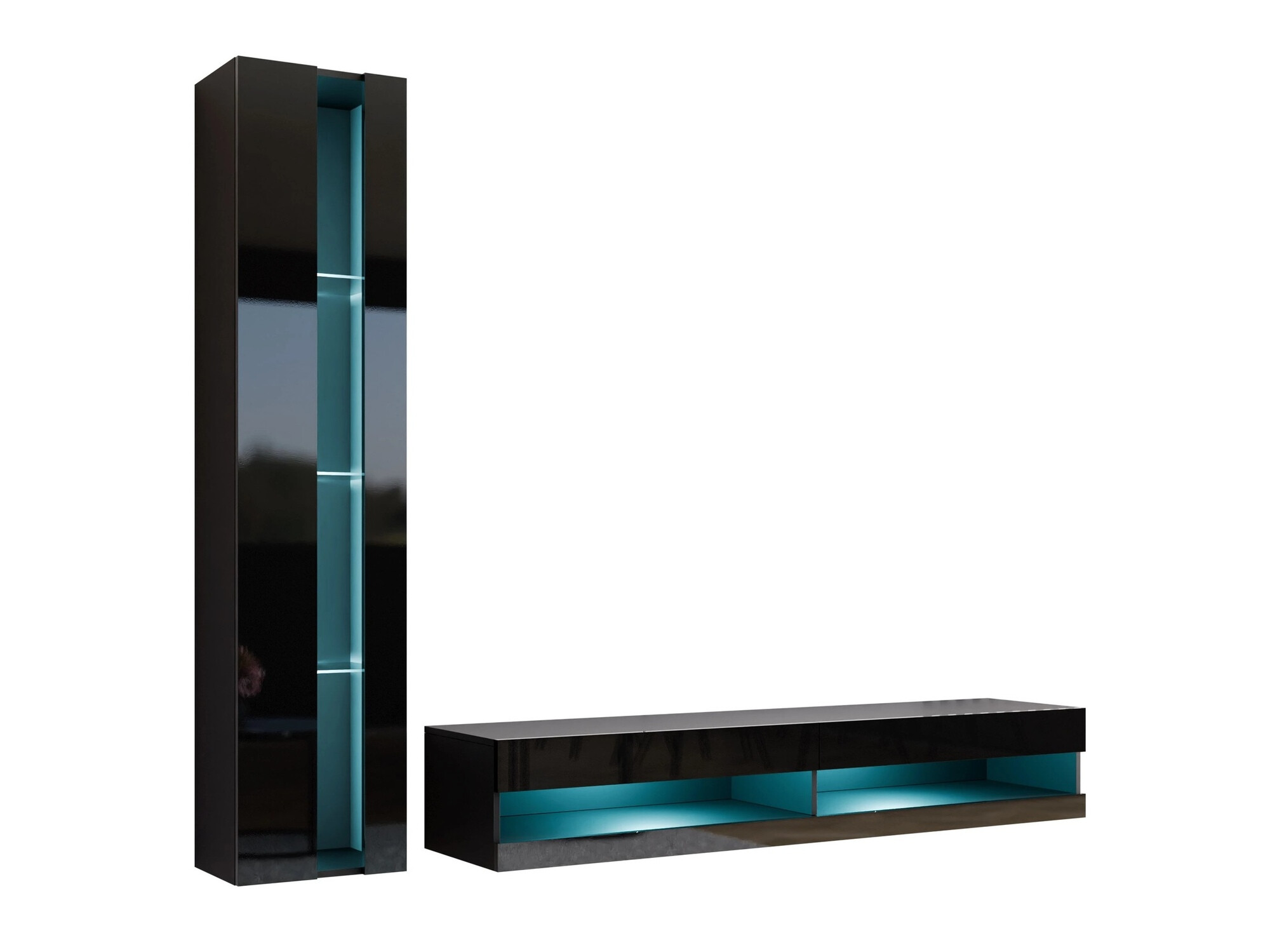 Stuemøblersæt Venenou 118 (Sort + Blank sort)