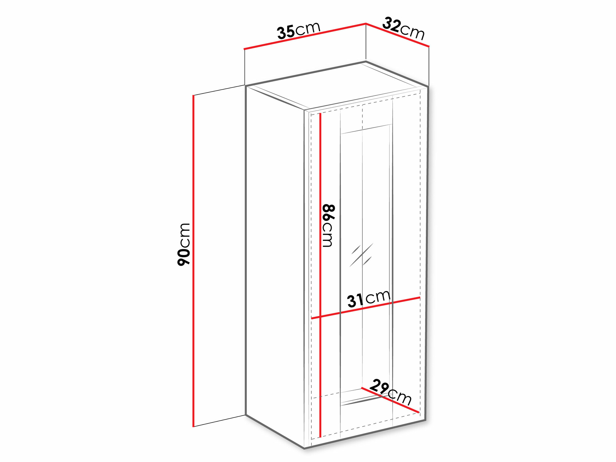 Vægskab Vilrin VII (Sort + Wotan eg)