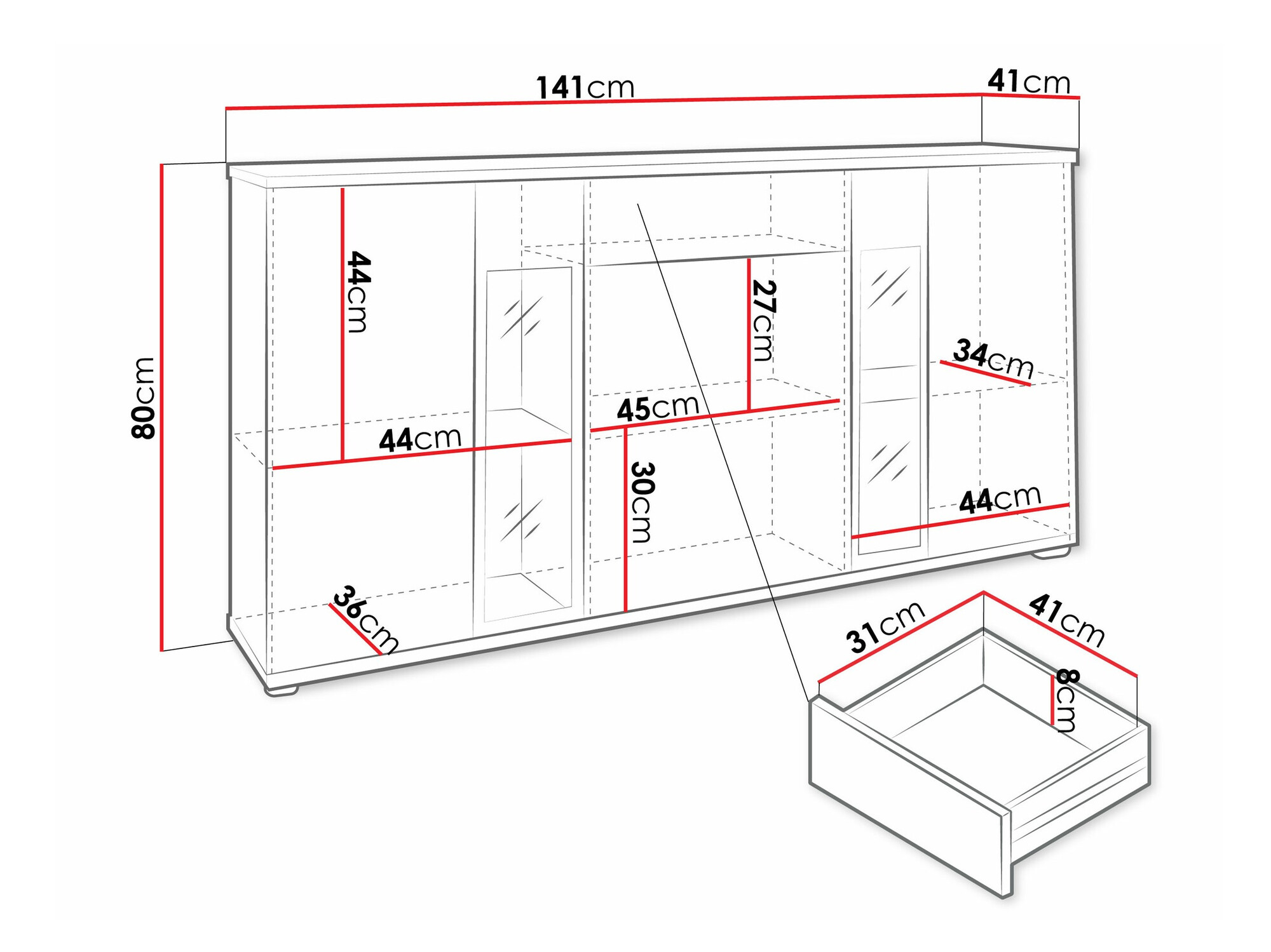 Kommode Genio (Valnød)