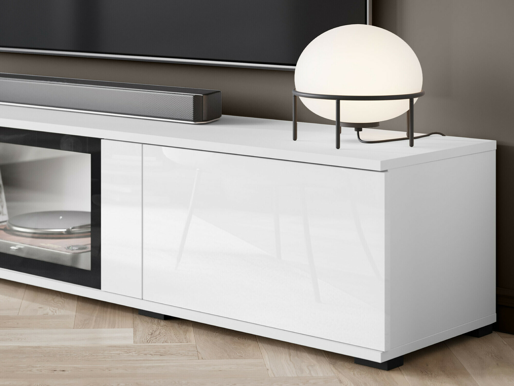 Stuemøbelsæt Torcame 103 (Hvid + Glansfuld hvid)