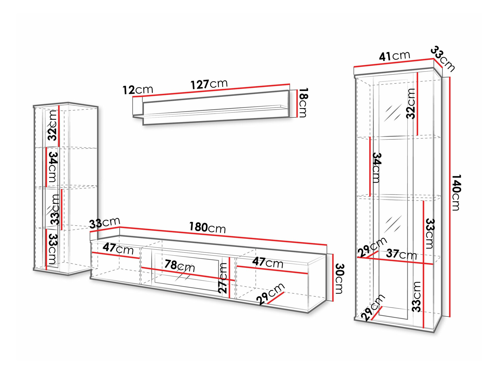 Stuemøbelsæt Torcame 103 (Sort)