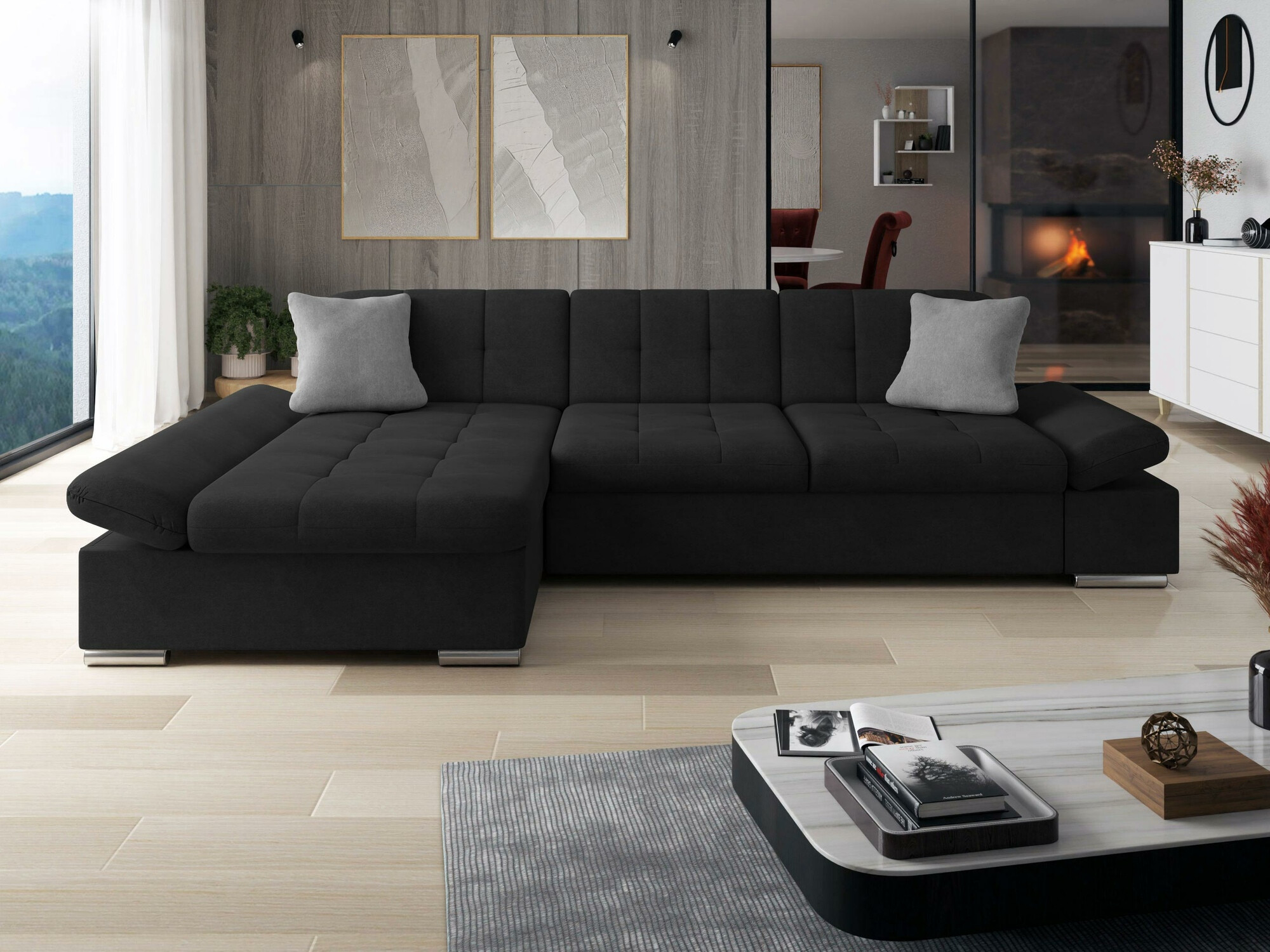 Hjørnesofa Comfivo 219 (Uttario Velvet 2980 + Uttario Velvet 2972)