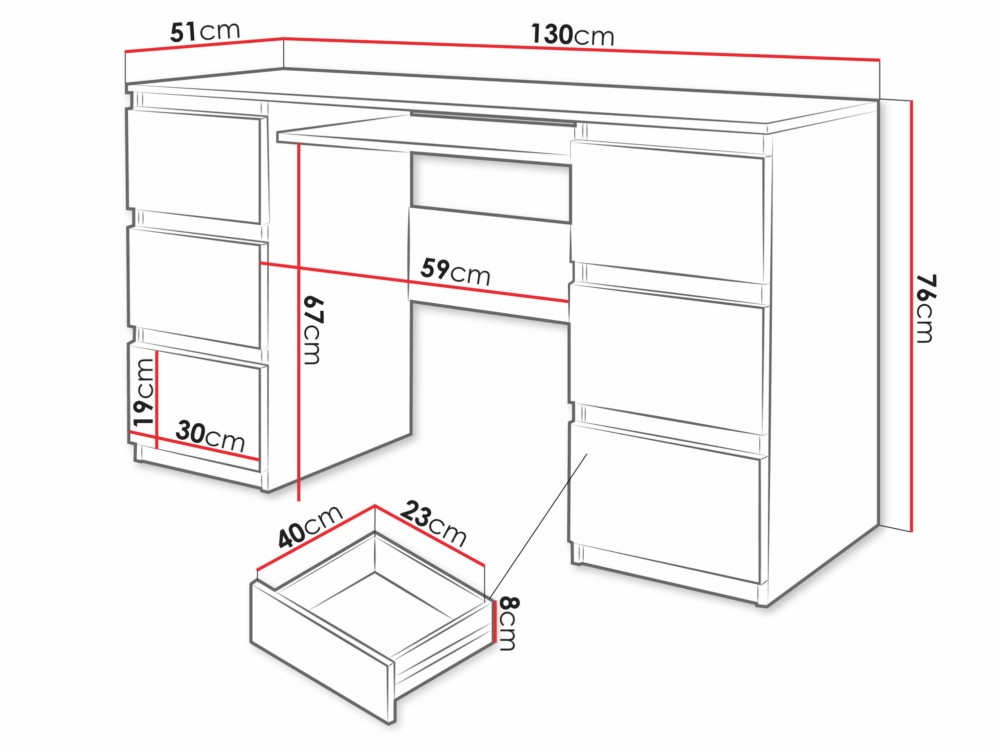 Skrivebord Comfivo Cor
