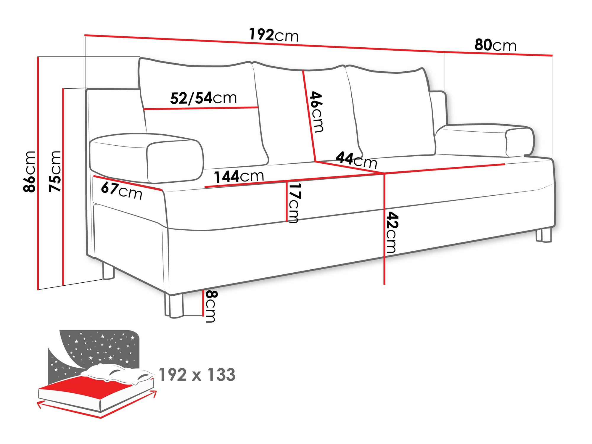 Sovesofa Comfivo Artes (Alova 36 + Alova 07)