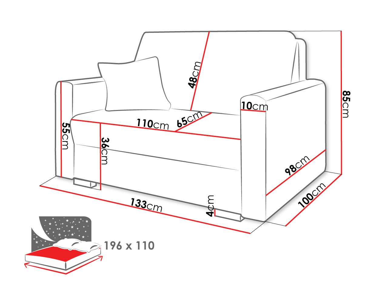 Sovesofa Solrin II (Tilia 86)