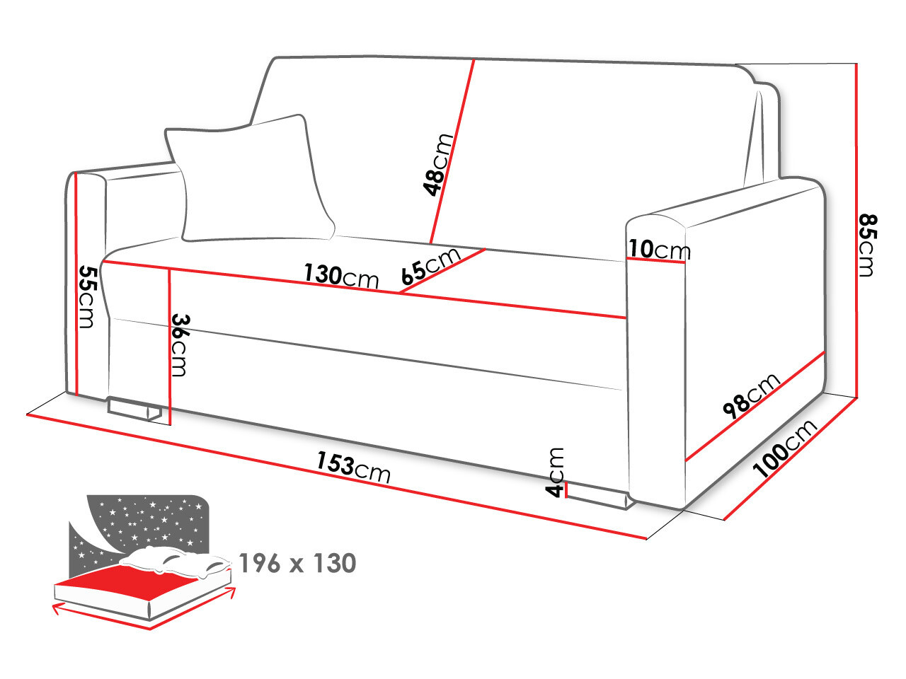 Sovesofa Solrin III (Tilia 86)
