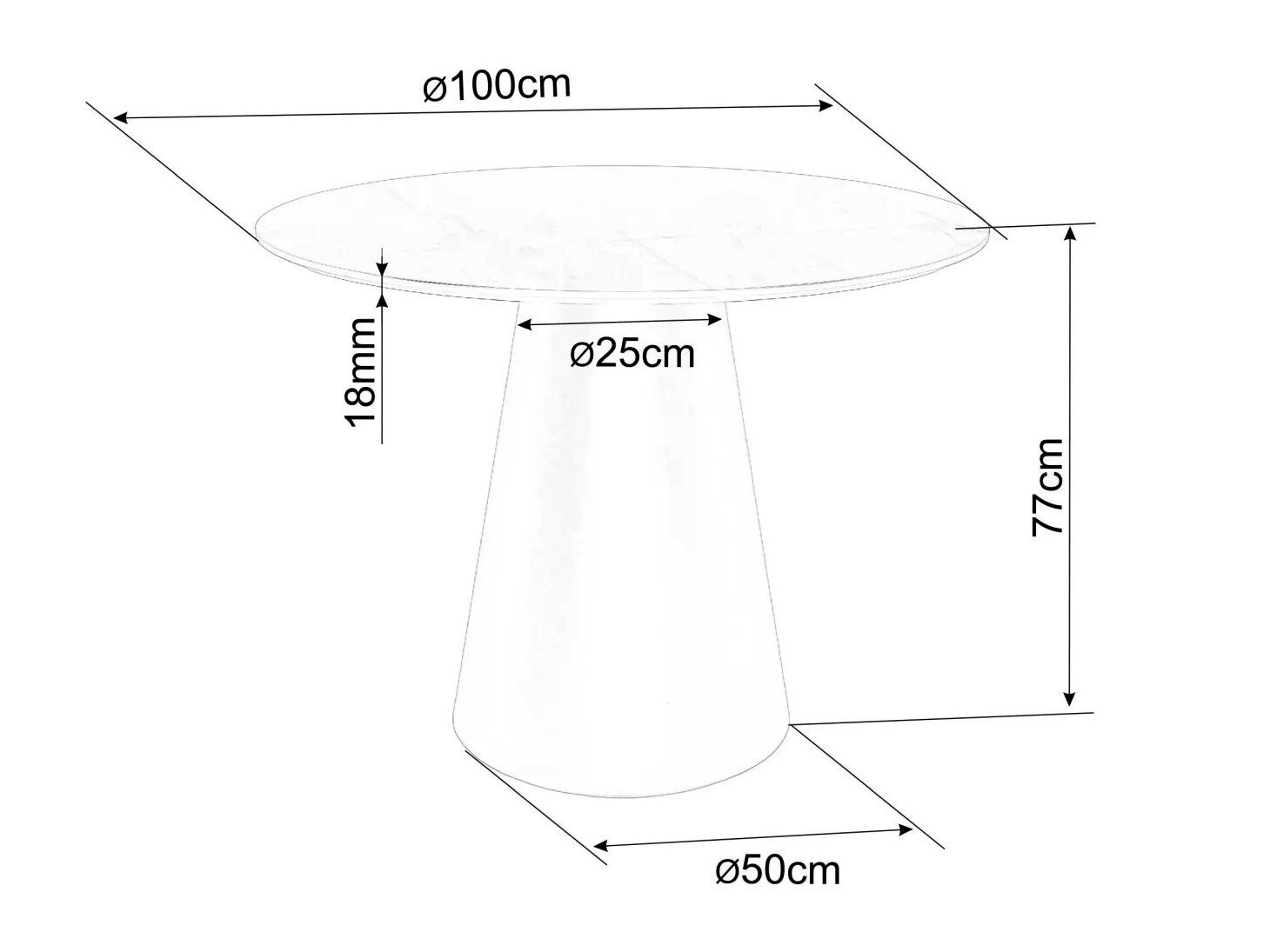 Bord Detroit 733 (Egetræ + Sort)