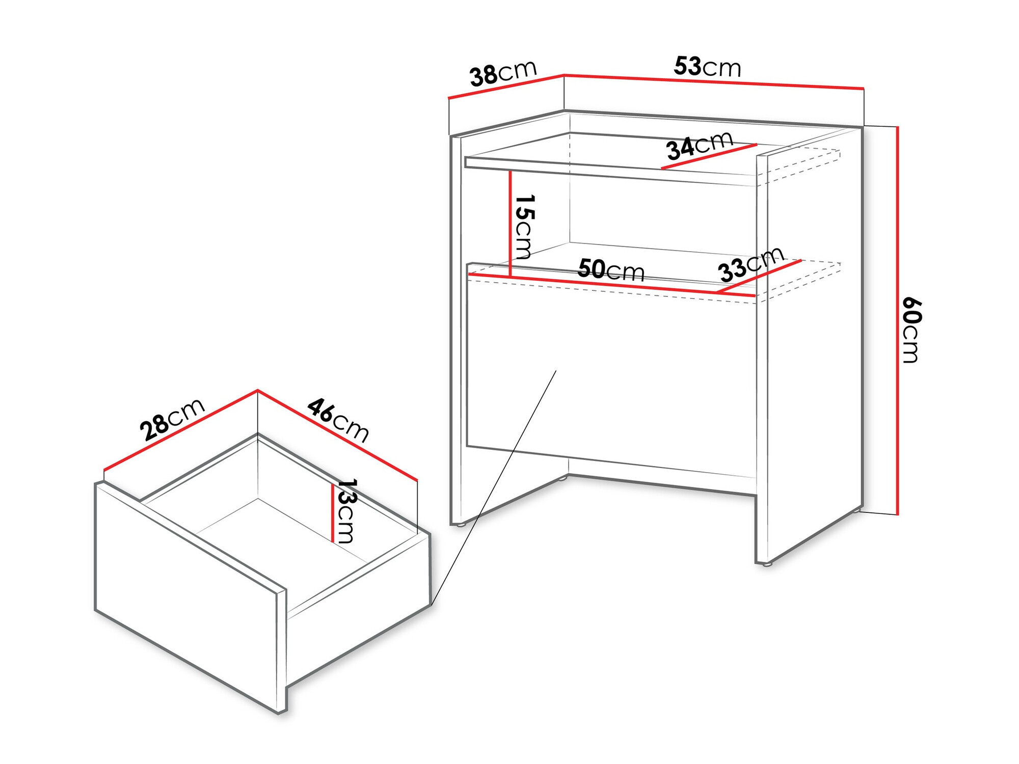 Sengebord Filus (Egetræ)