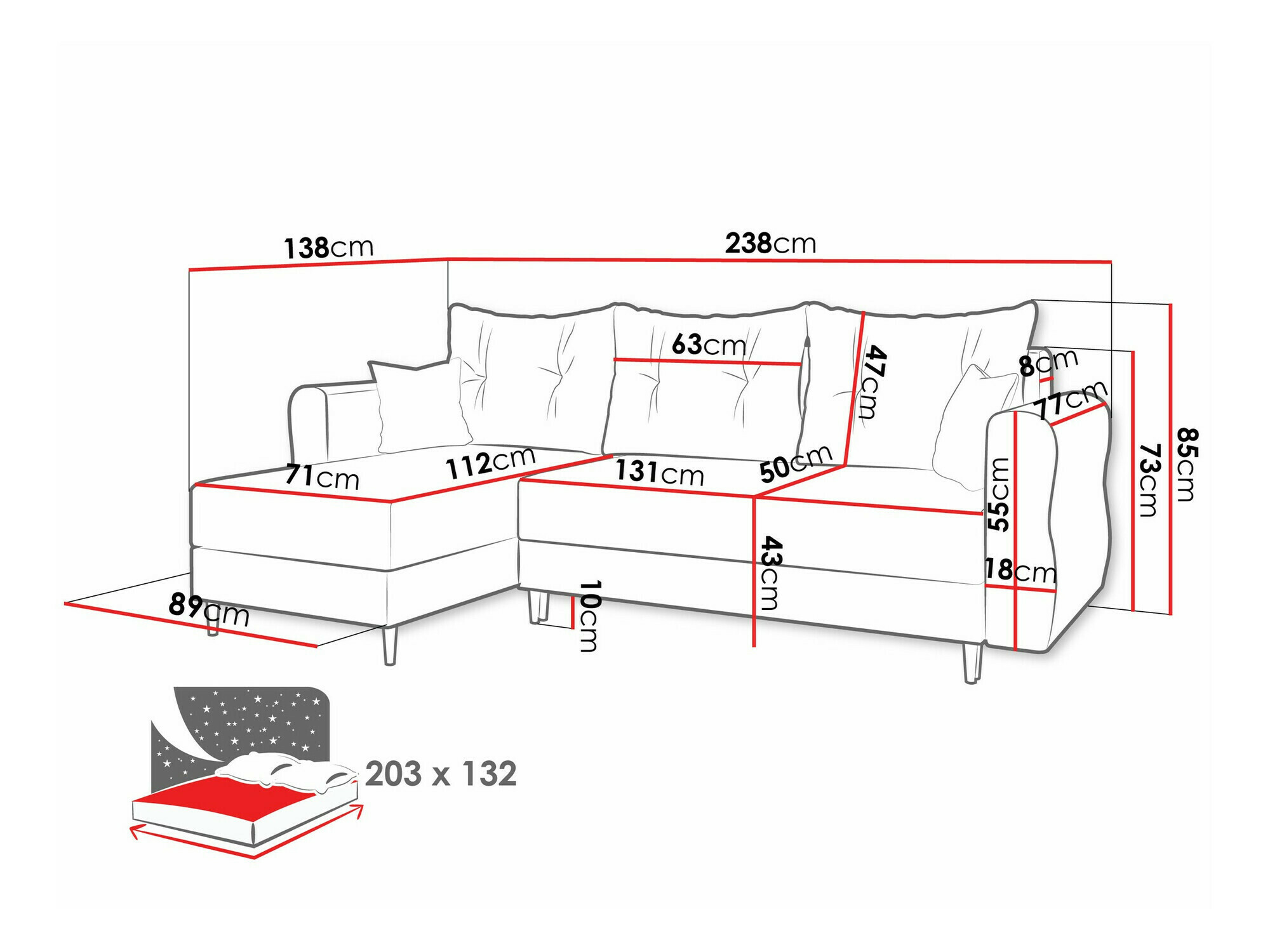 Hjørnesofa Veldala 102 (Manila 18)