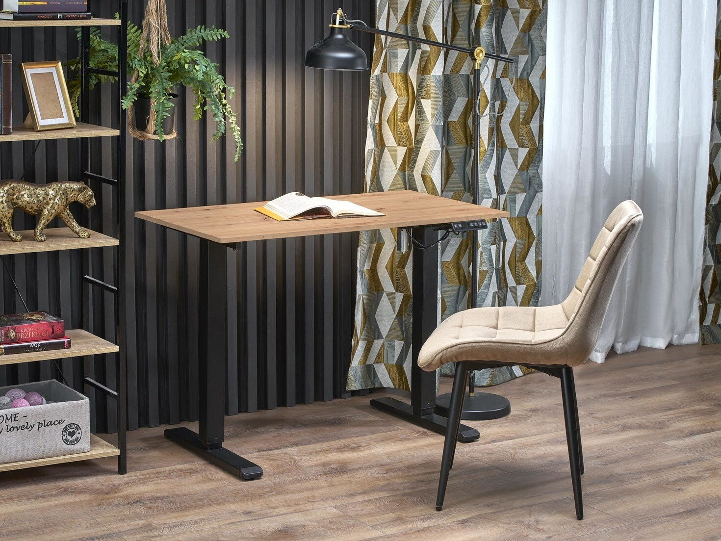 Hæve-sænkebord Houston 1704 (Artisan eg + Sort)