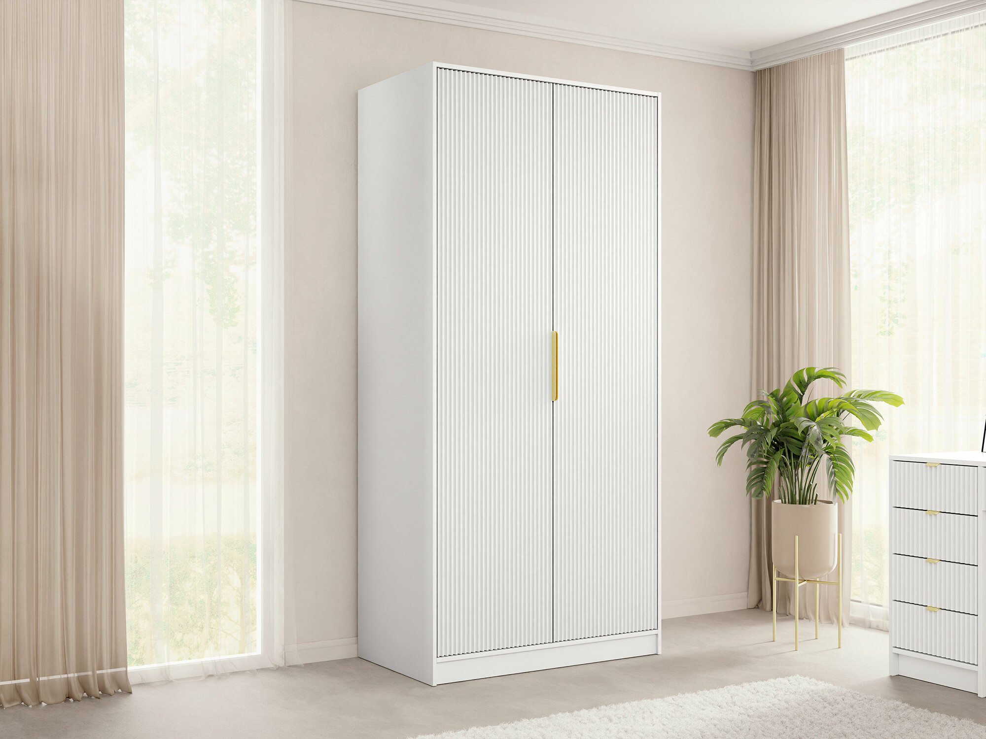 Garderobeskab Comfivo Papilio II (Hvid)