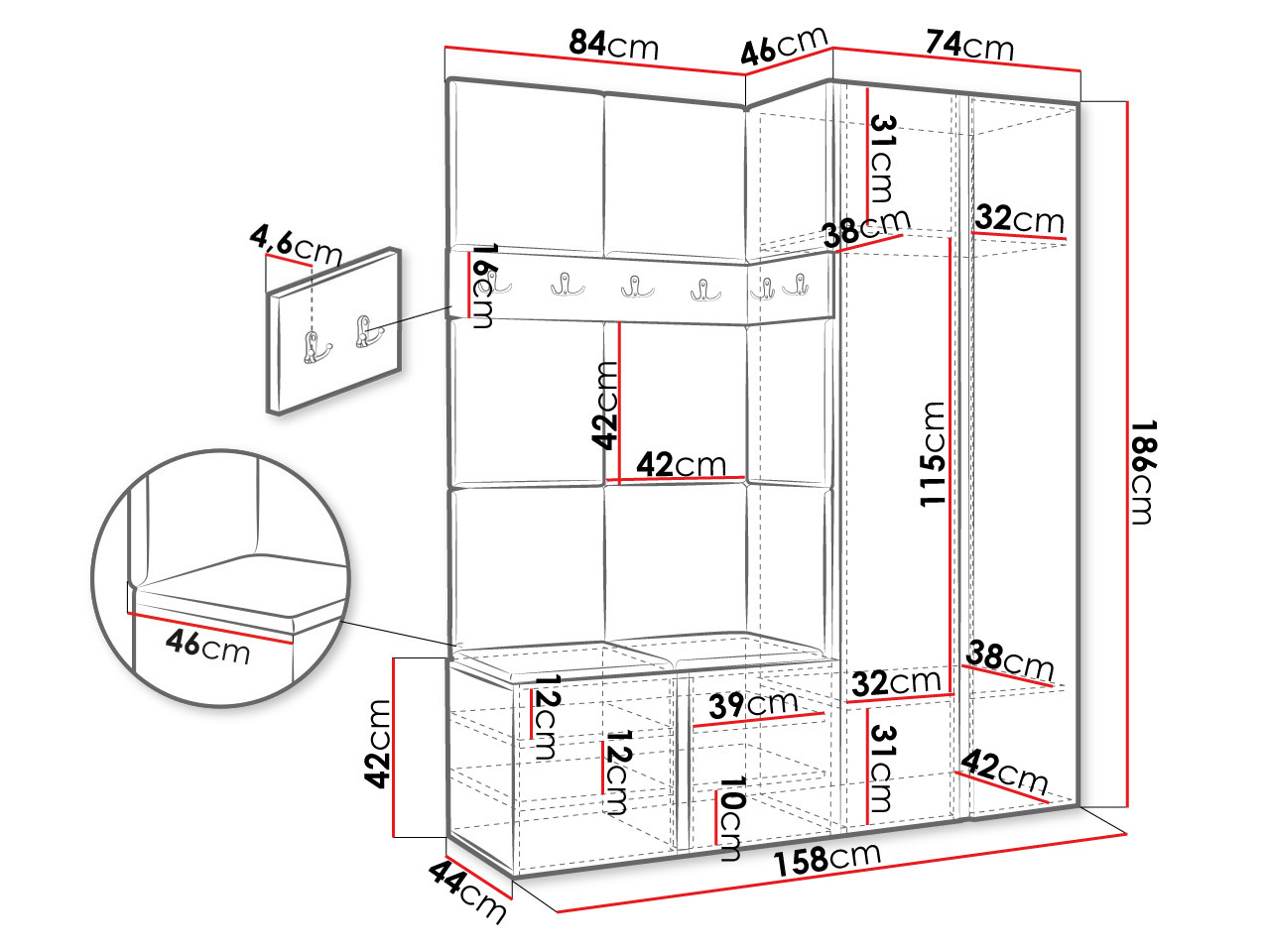Entrésæt Hartford 278 (Hvid)