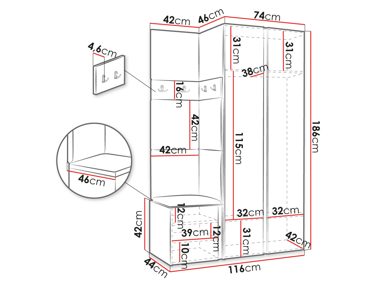 Entrésæt Hartford 350 (Hvid)
