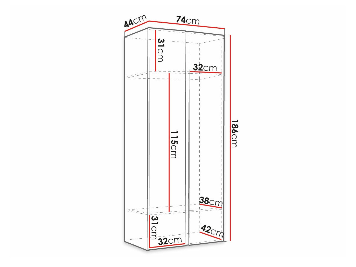 Garderobeskab Pinis (Hvid)