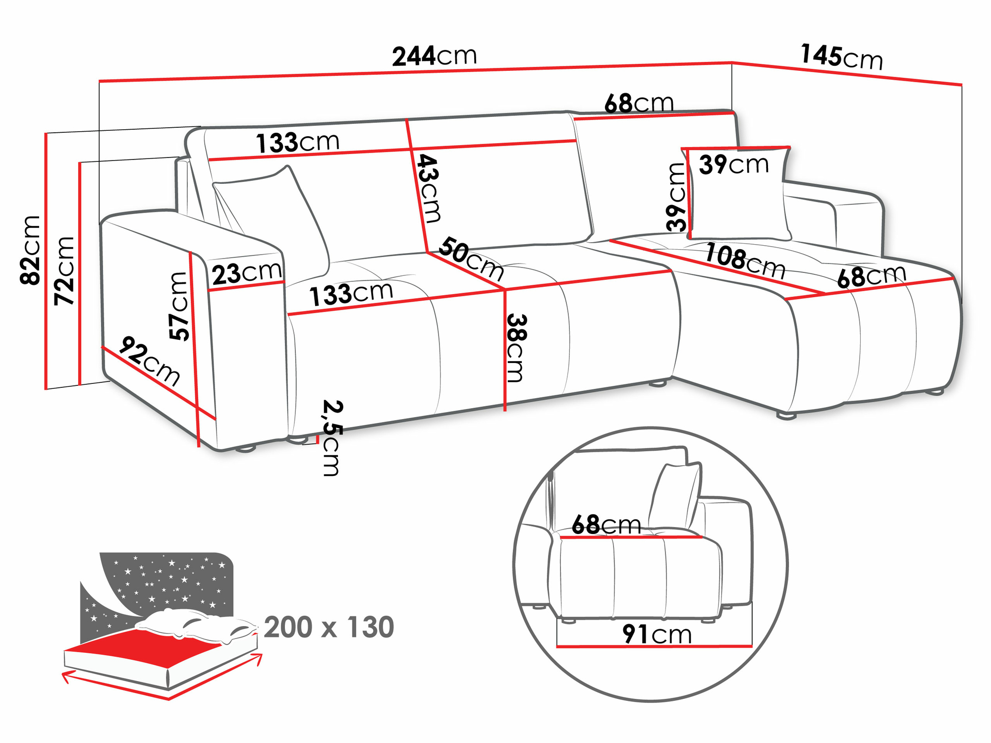 Hjørnesofa Comfivo Laurus (Velo 623)