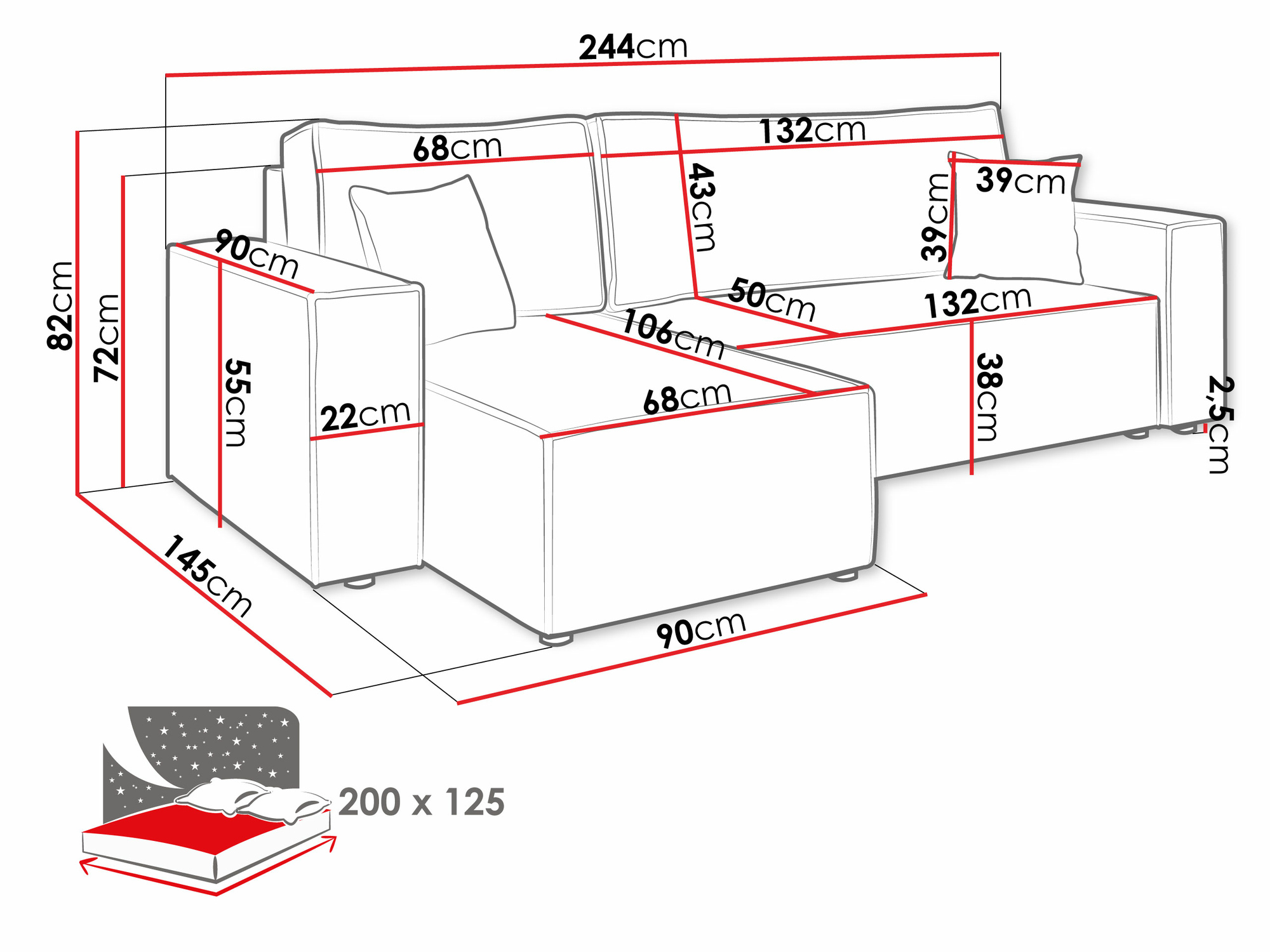 Hjørnesofa Vespes (Poso 100)