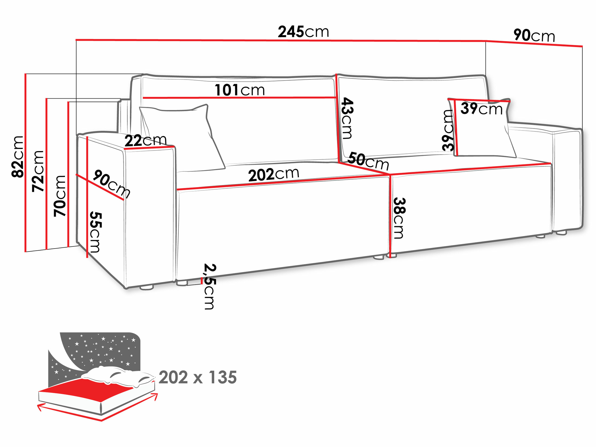 Sovesofa Vespes (Poso 22)