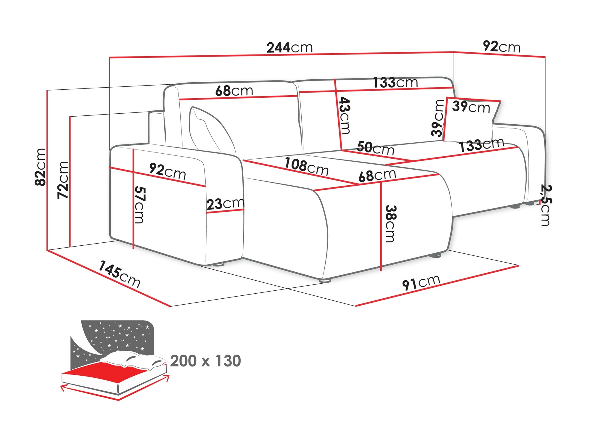 Hjørnesofa Doctral III (Poso 100)