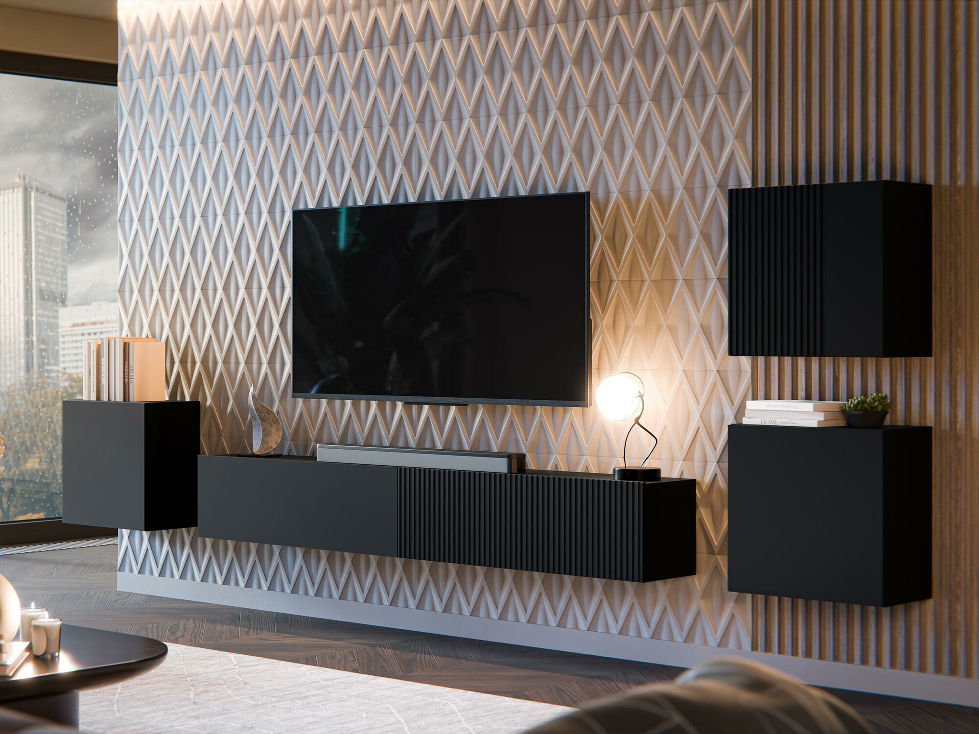 Stuemøbelsæt Calveru 108 (Sort)