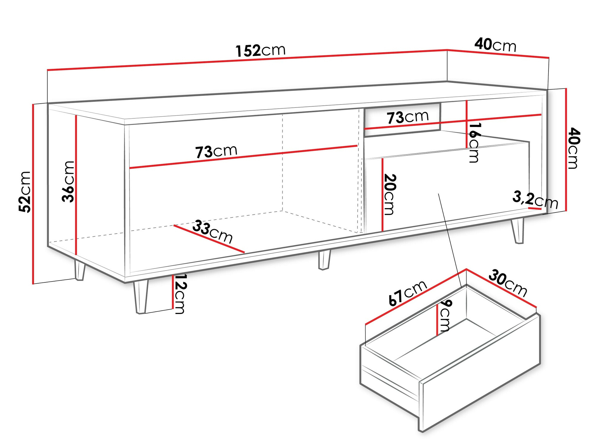 TV-bord Comfivo Romtori