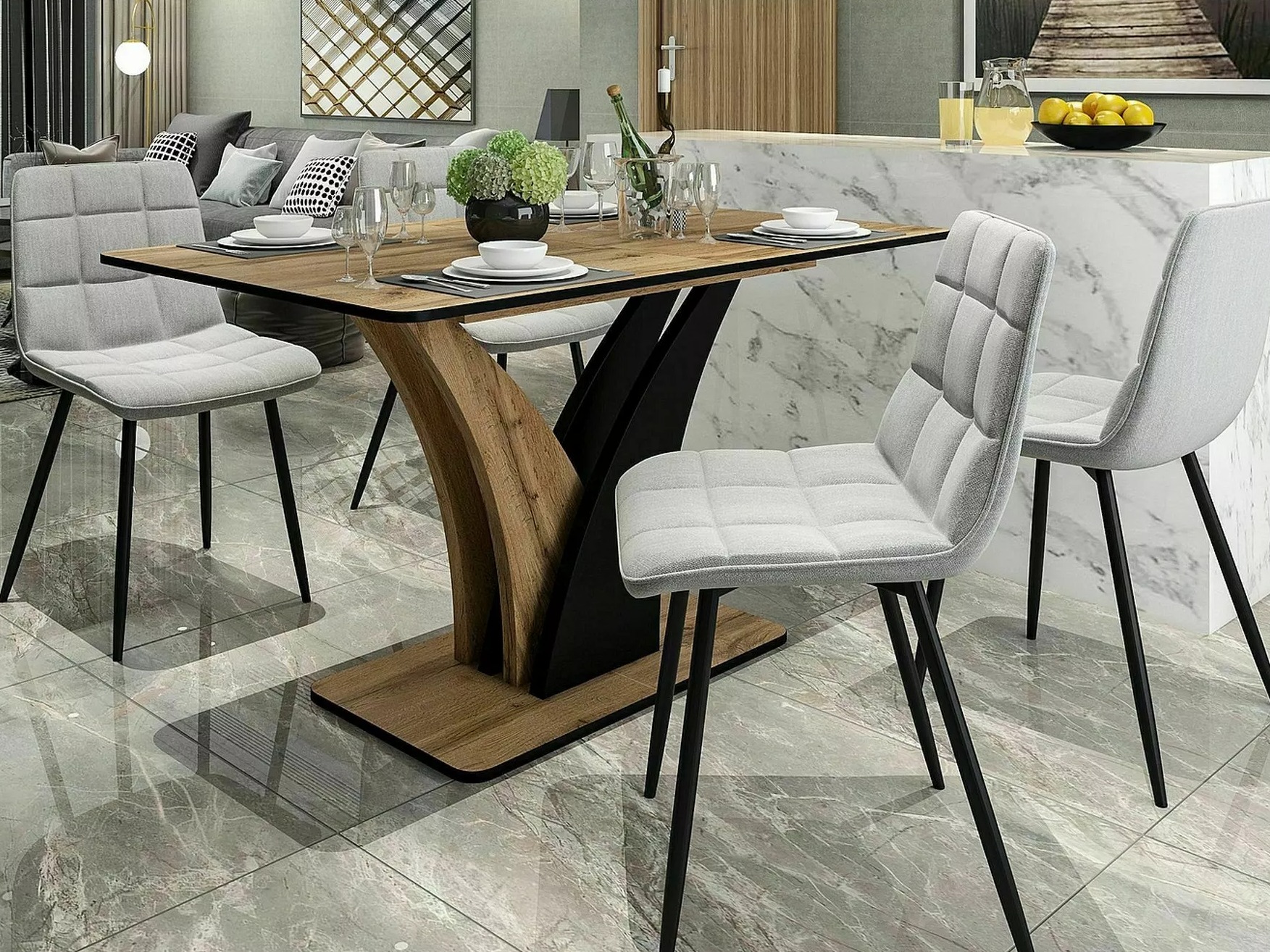 Bord Detroit 761 (Artisan eg + Sort)