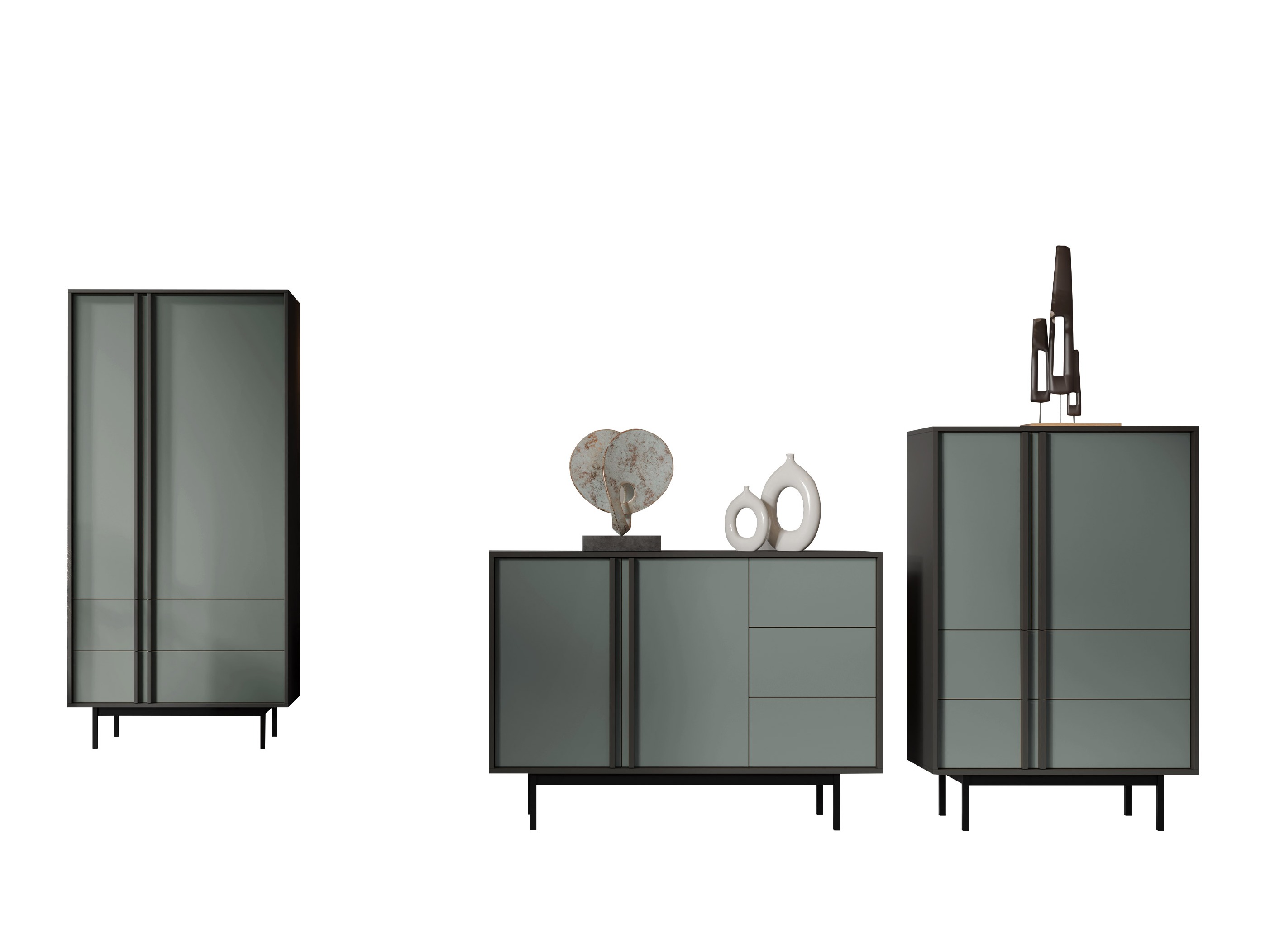 Stuemøbelsæt Levali 116 (Støvet grøn)