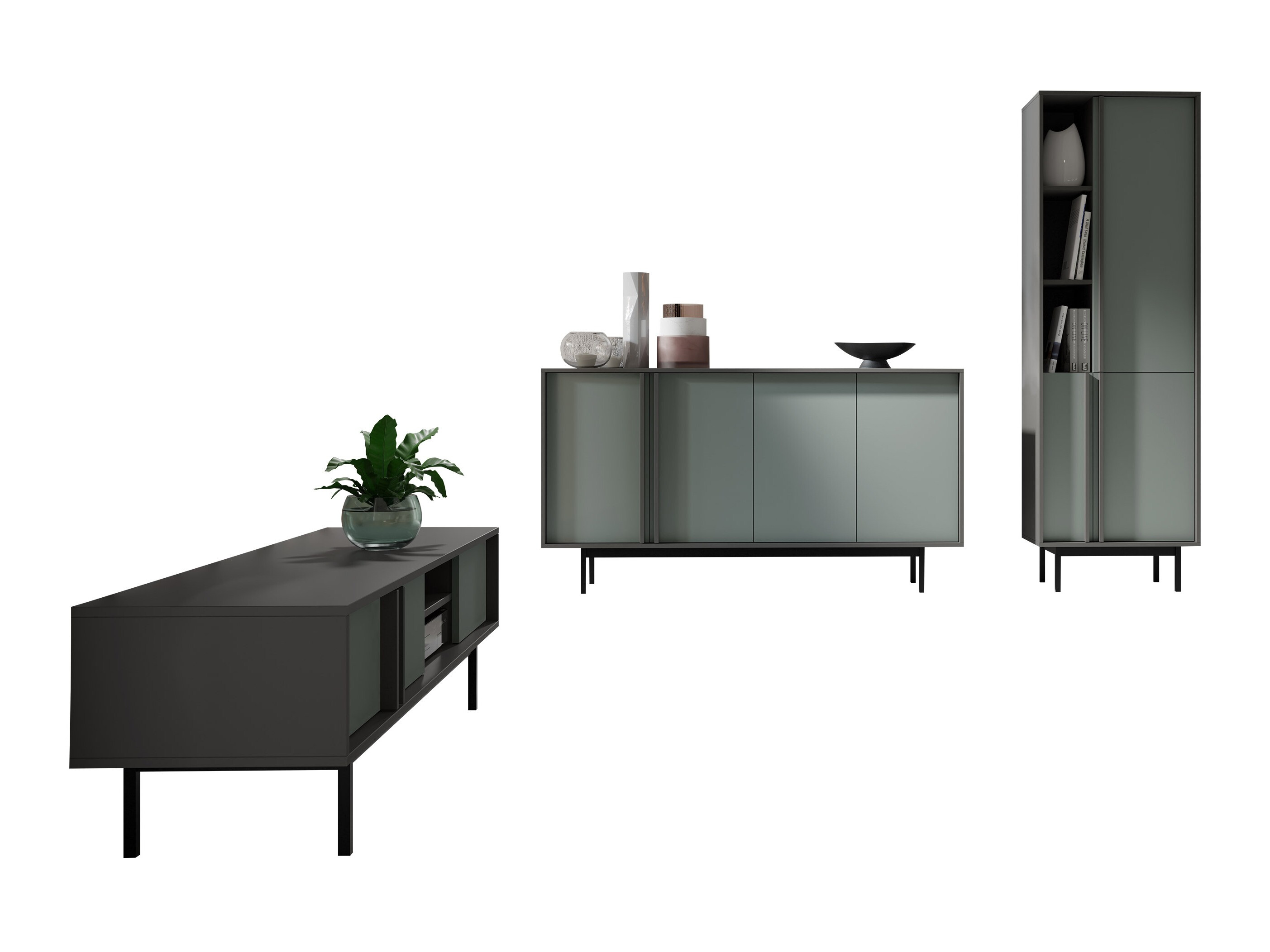 Stuemøblersæt Levali 115 (Støvet grøn)