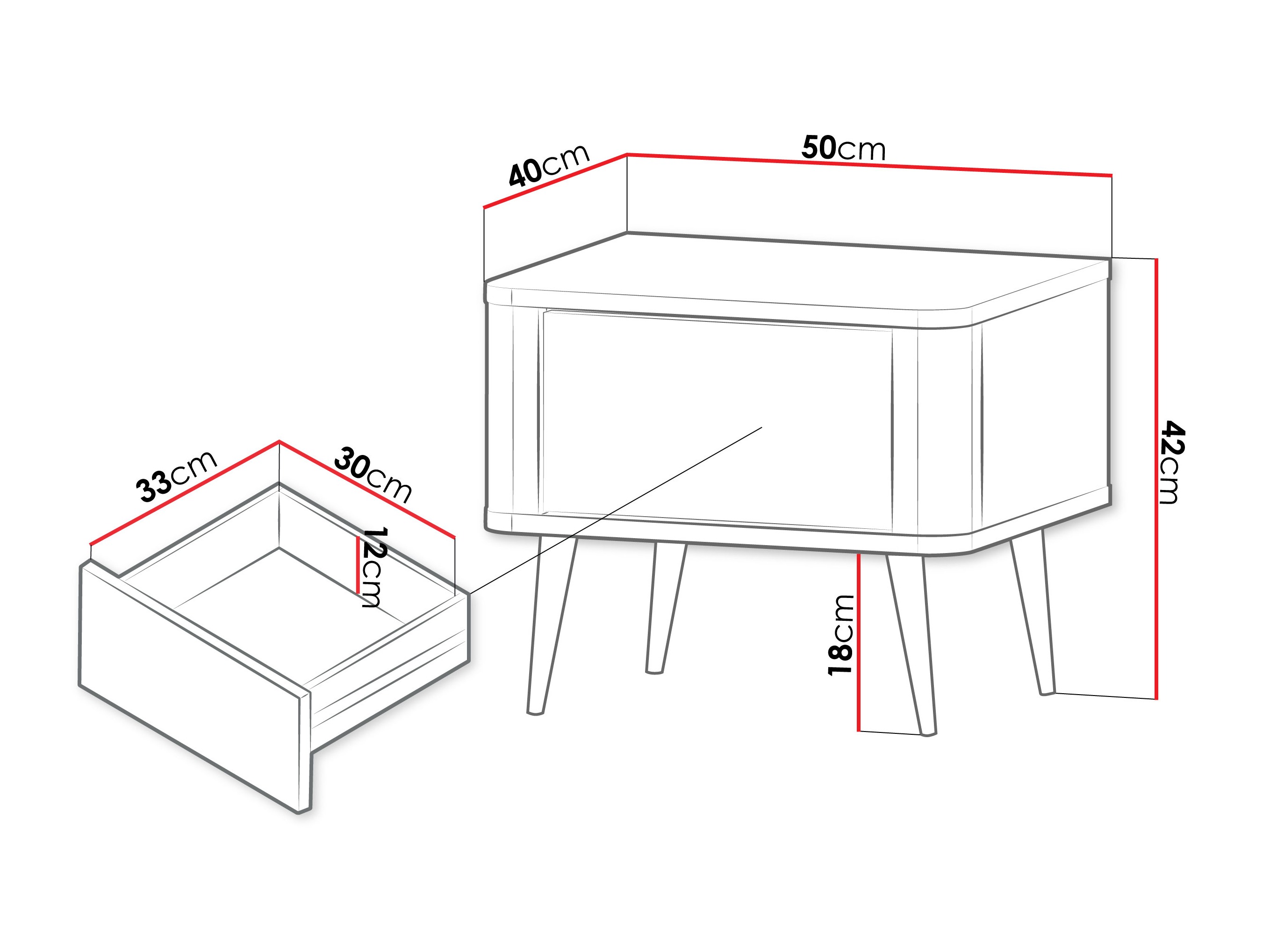 Sengebord Lufela 116 (Kashmir + Valnød)
