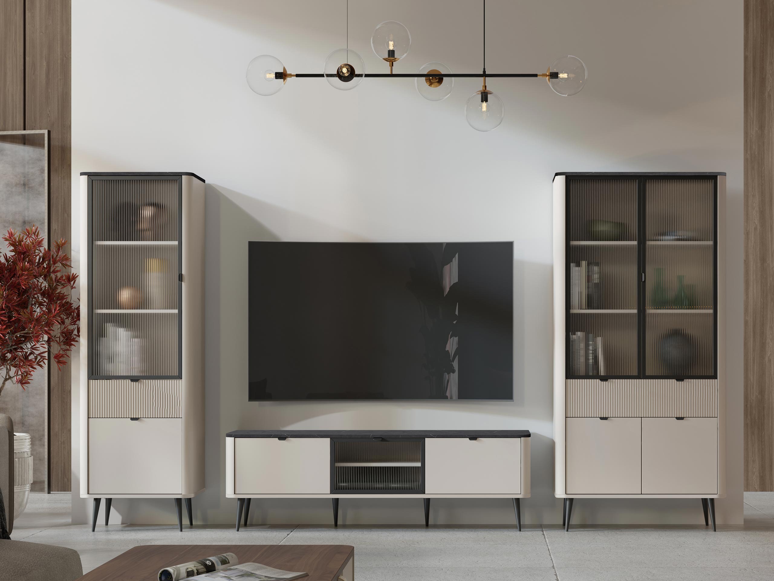 Stuemøbelsæt Lufela 121 (Kashmir + Grå marmor)