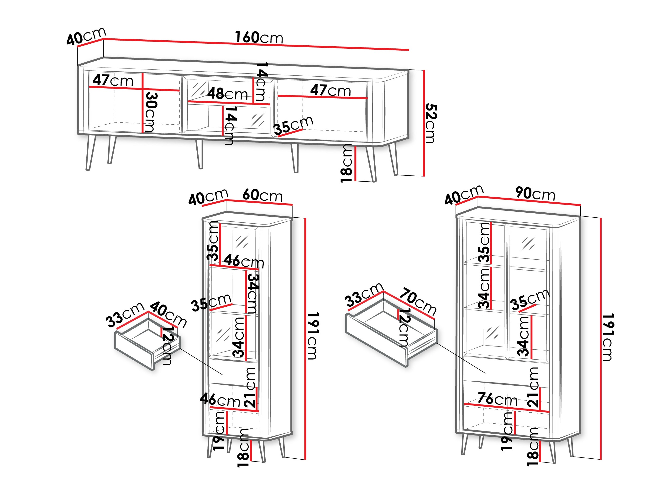 Stuemøbelsæt Lufela 121 (Kashmir + Grå marmor)