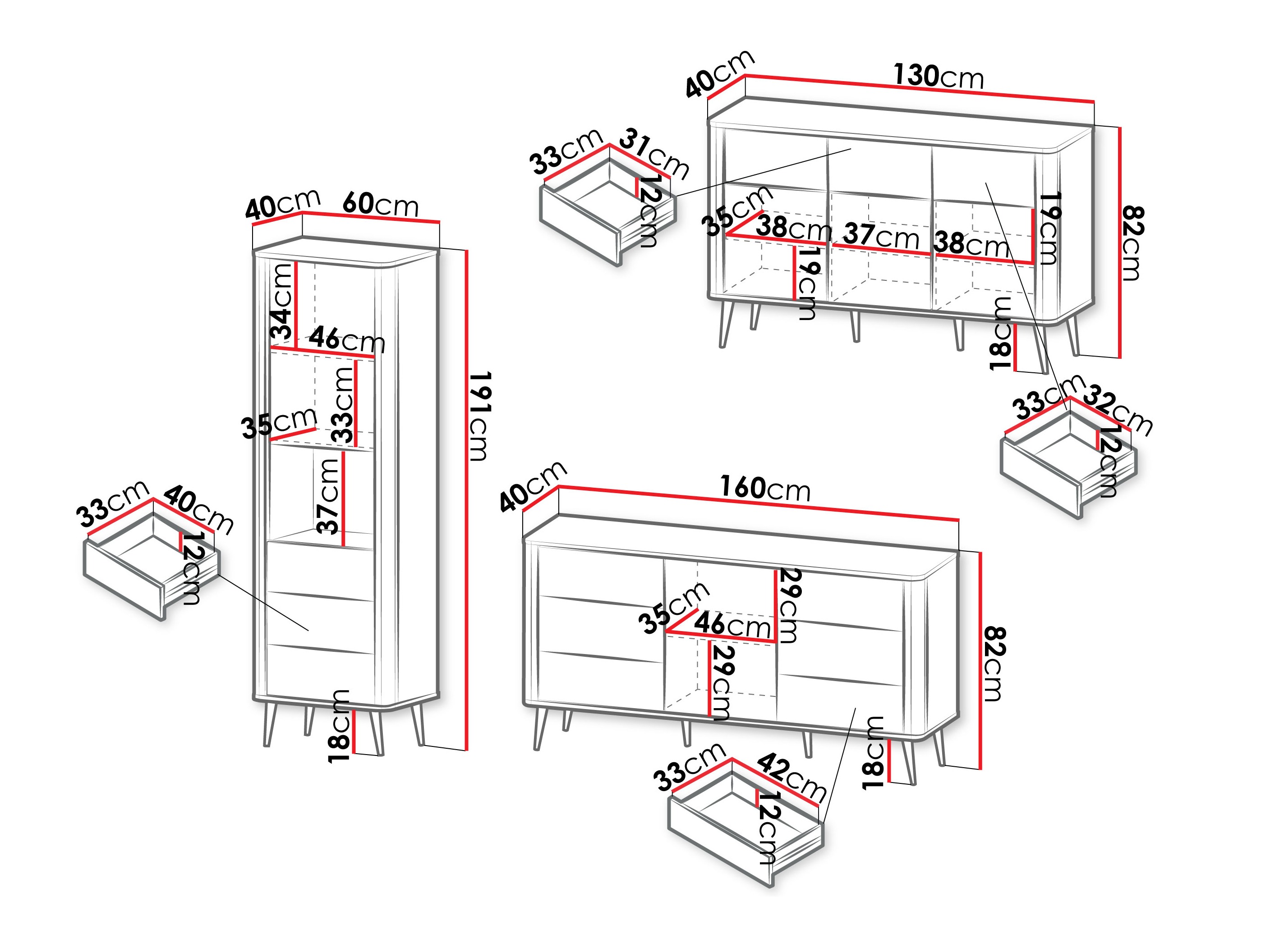 Stuemøbelsæt Lufela 122 (Kashmir + Grå marmor)