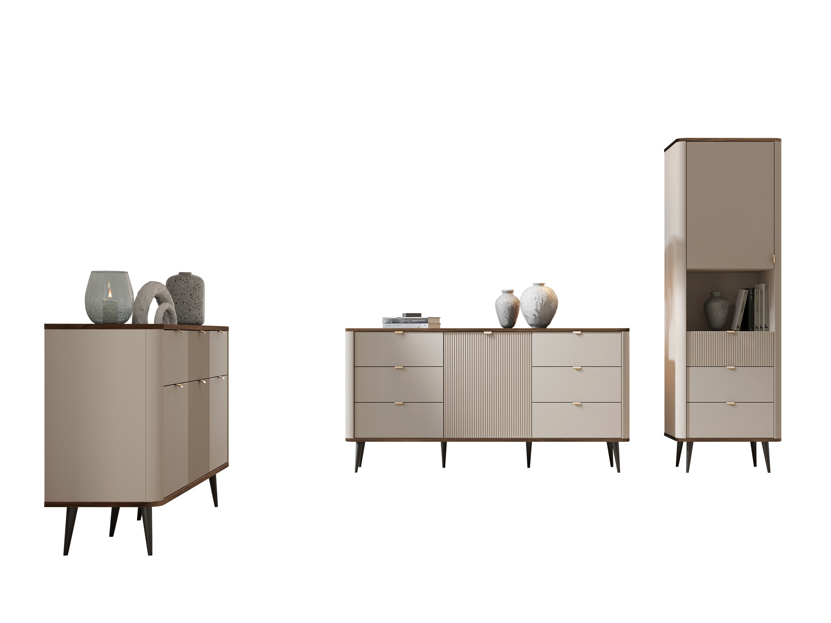 Stuemøbelsæt Lufela 122 (Kashmir + Valnød)